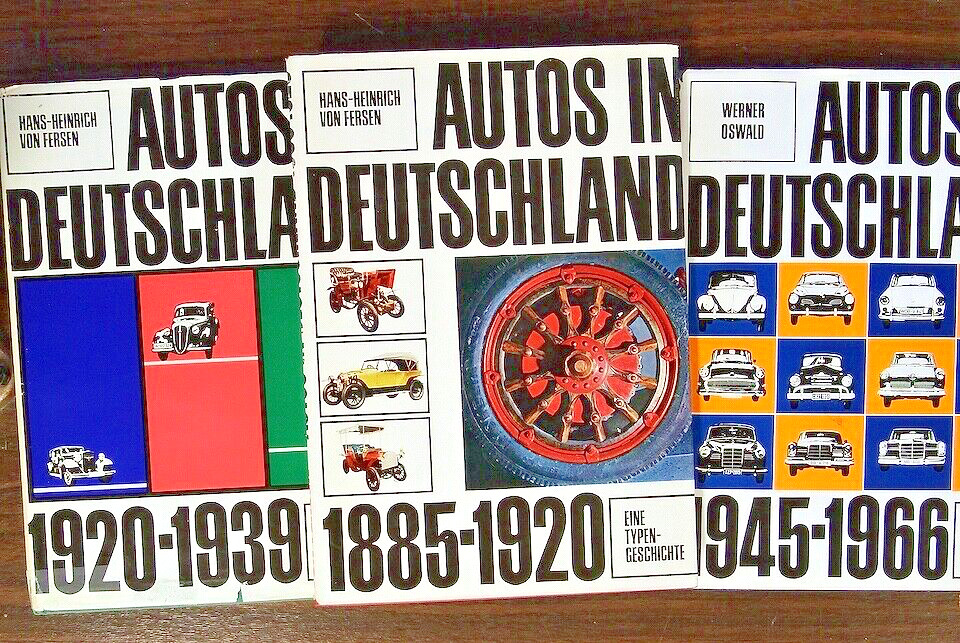 Rare Complete Set. 3 Volumes Autos in Deutschland 1885-1966. 1086 pages.