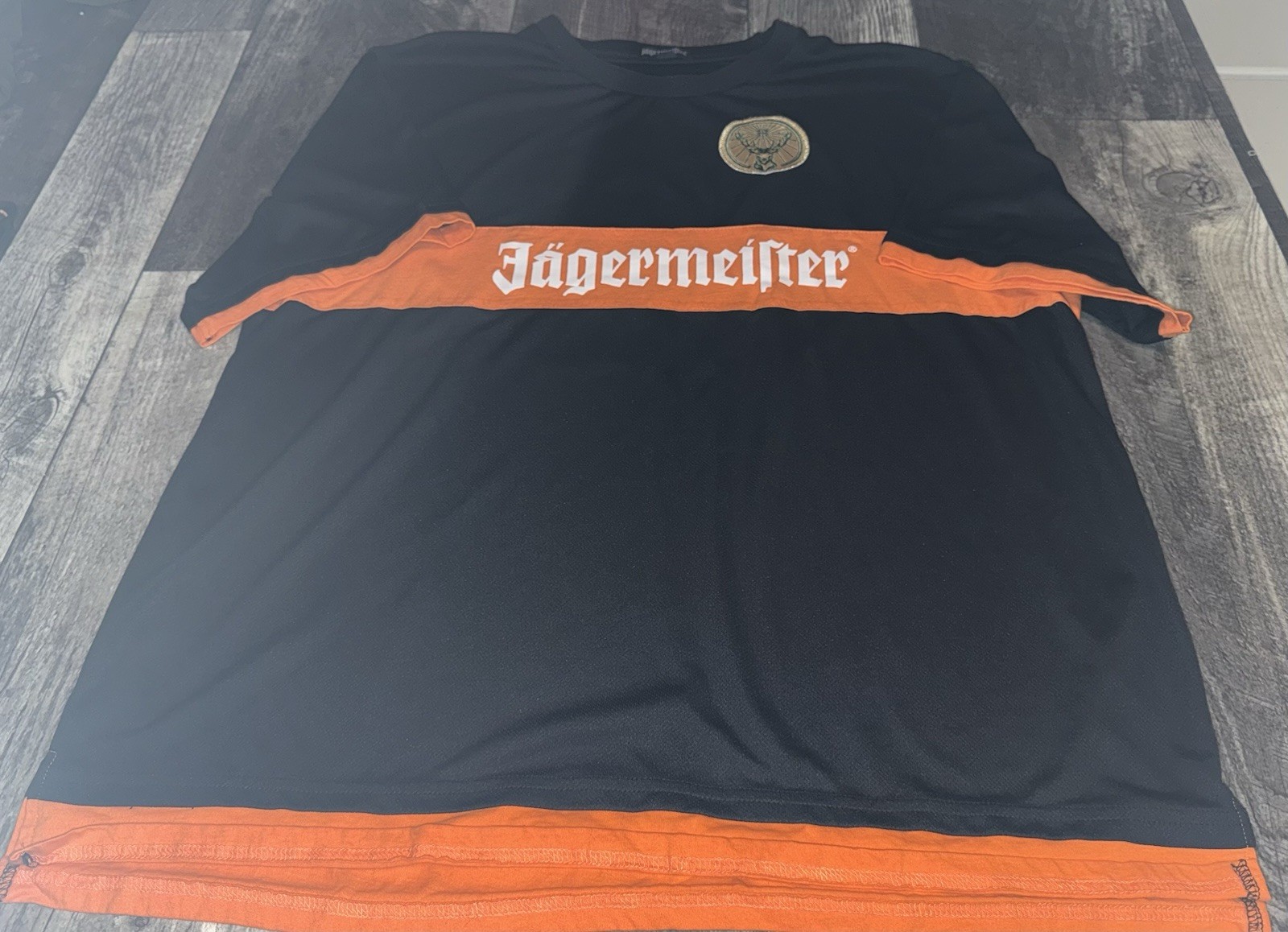 Jagermeister Promo Football #56 Yard Line 2XL Black Shirt.