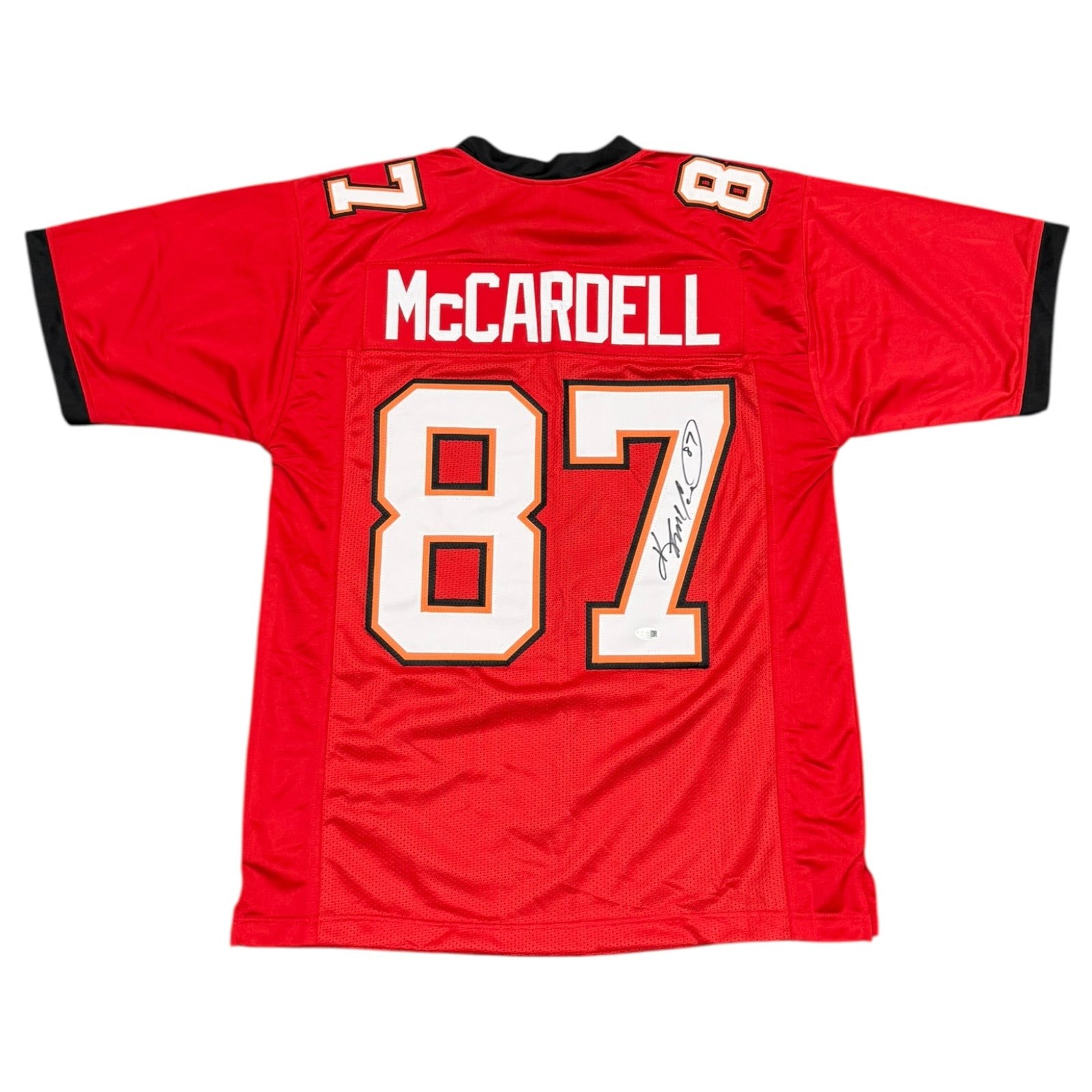 Keenan McCardell Autographed Tampa Bay (Red #87) Custom Jersey - JSA Keenan McCardell Autographed Tampa Bay (Red #87) Custom Jersey - JSA