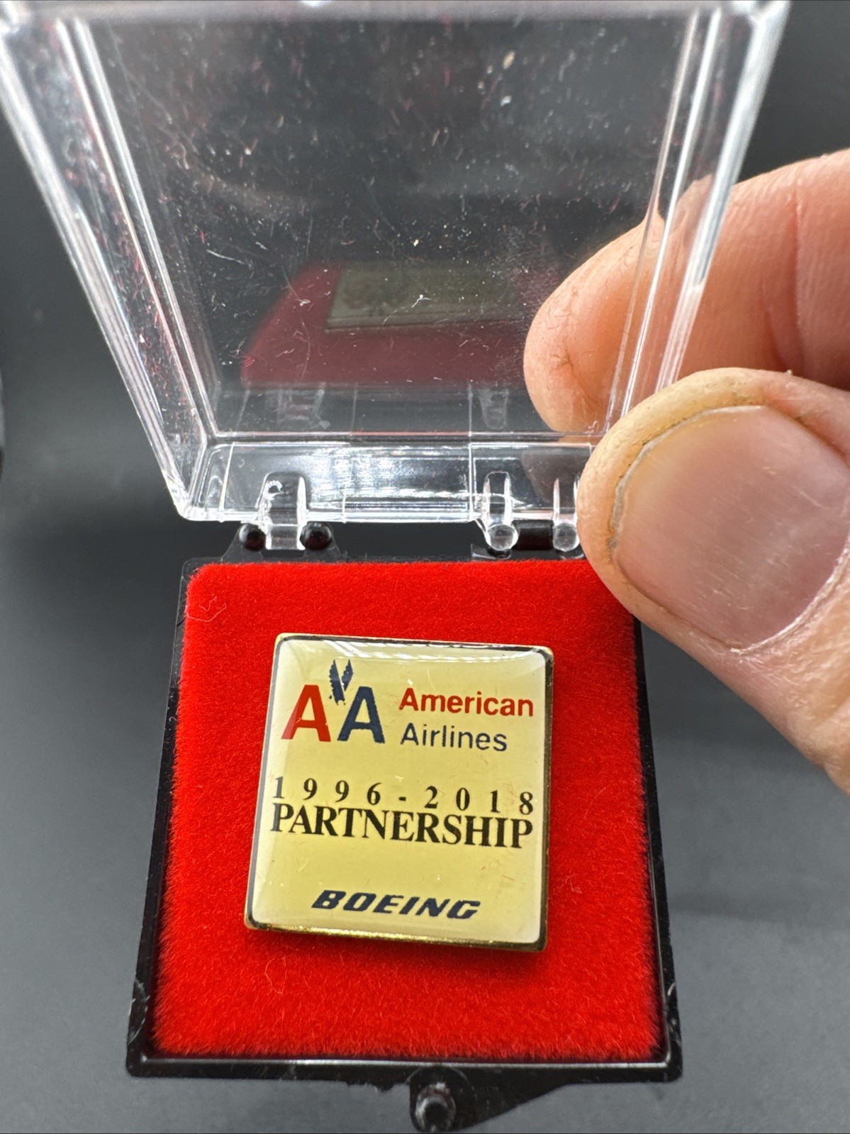 Vintage American Airlines/Boeing Partnership 1996-2018 Lapel Pin Vintage American Airlines/Boeing Partnership 1996-2018 Lapel Pin