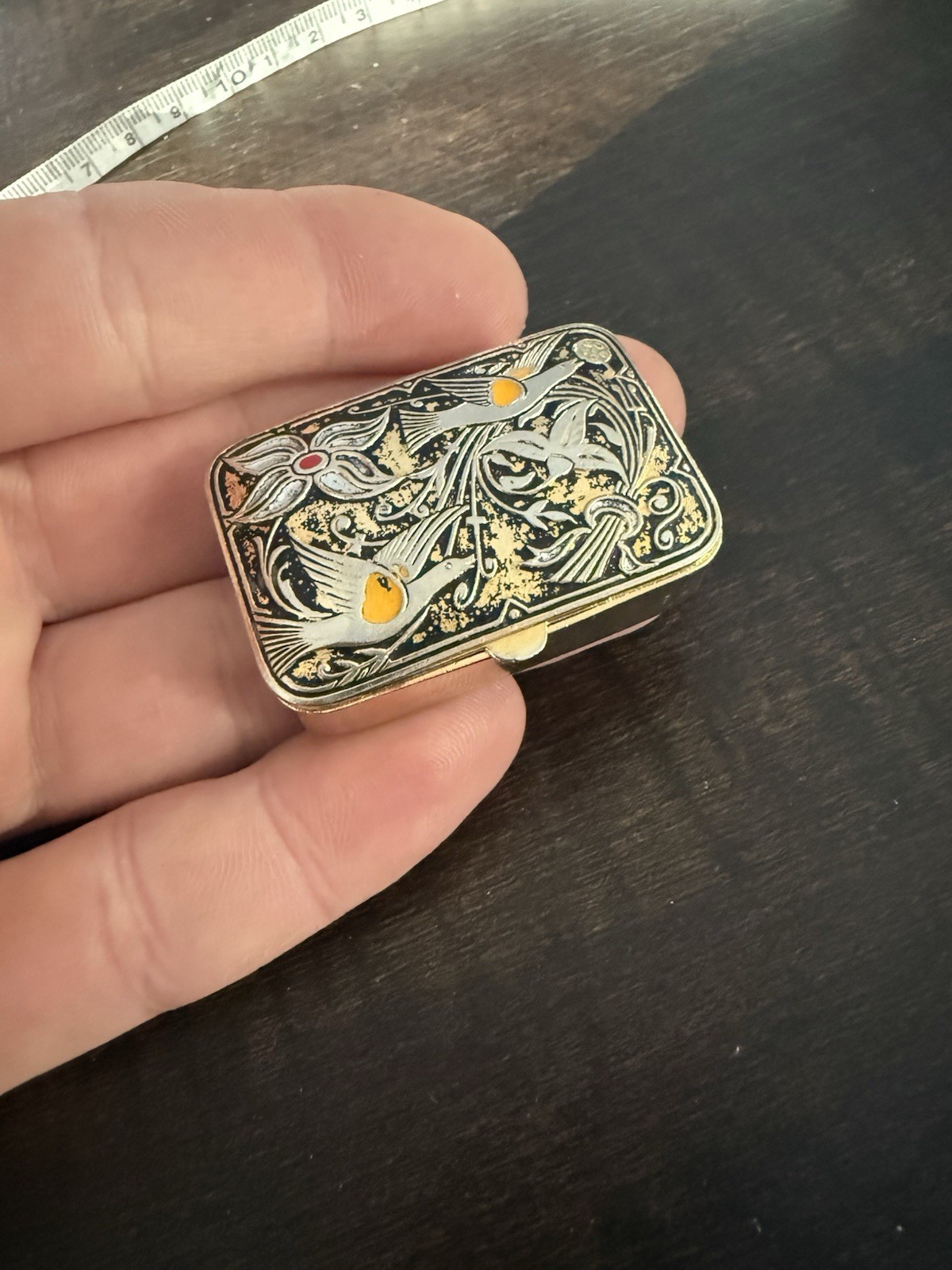 Vintage Toledo Damascene Pillbox / Trinket Box - Spain Vintage Toledo Damascene Pillbox / Trinket Box - Spain