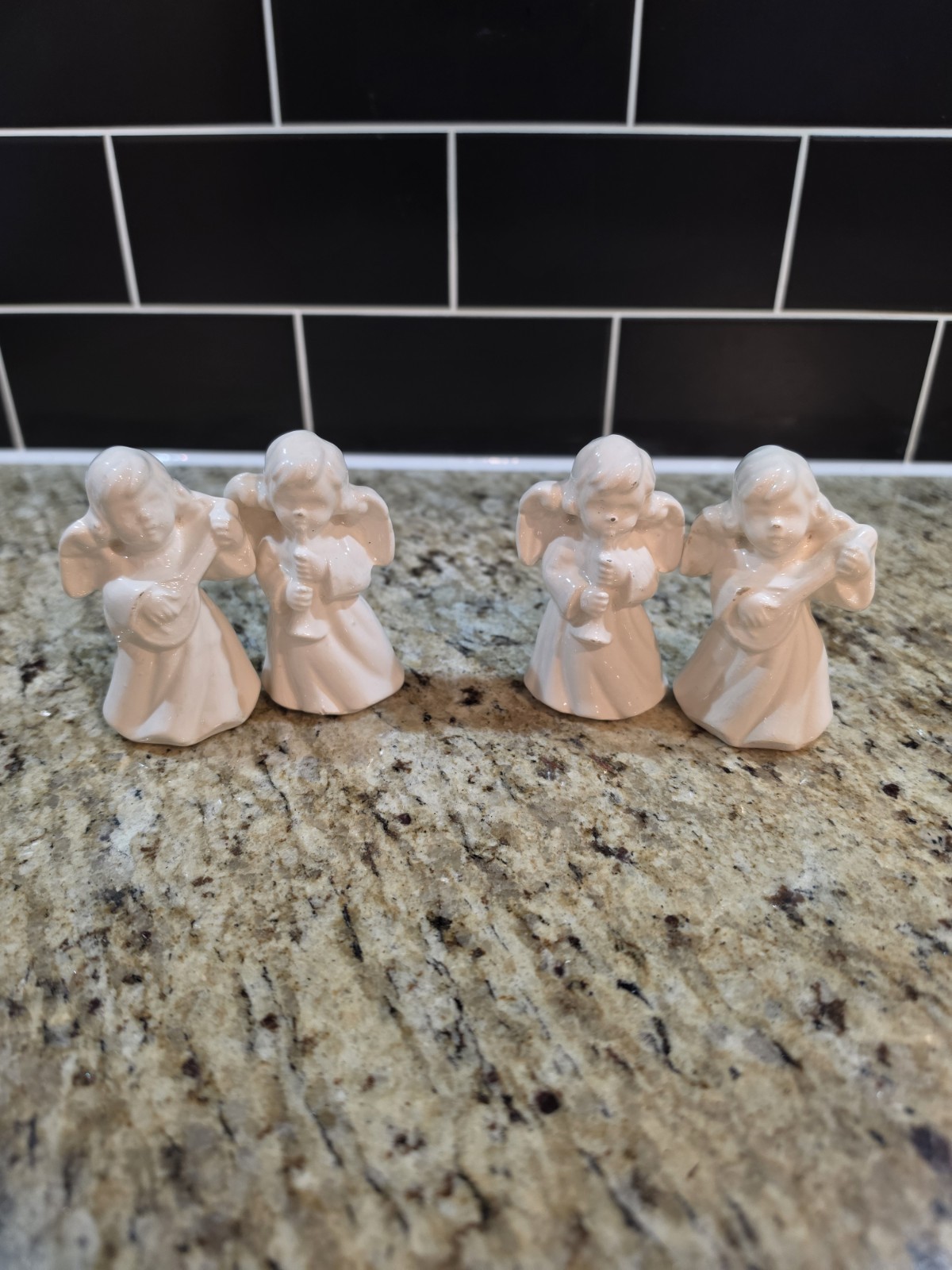 4 VINTAGE 50s Japan Christmas Angel Girls Set Figurines Flute Lyre Mid Century 4 VINTAGE 50s Japan Christmas Angel Girls Set Figurines Flute Lyre Mid Century
