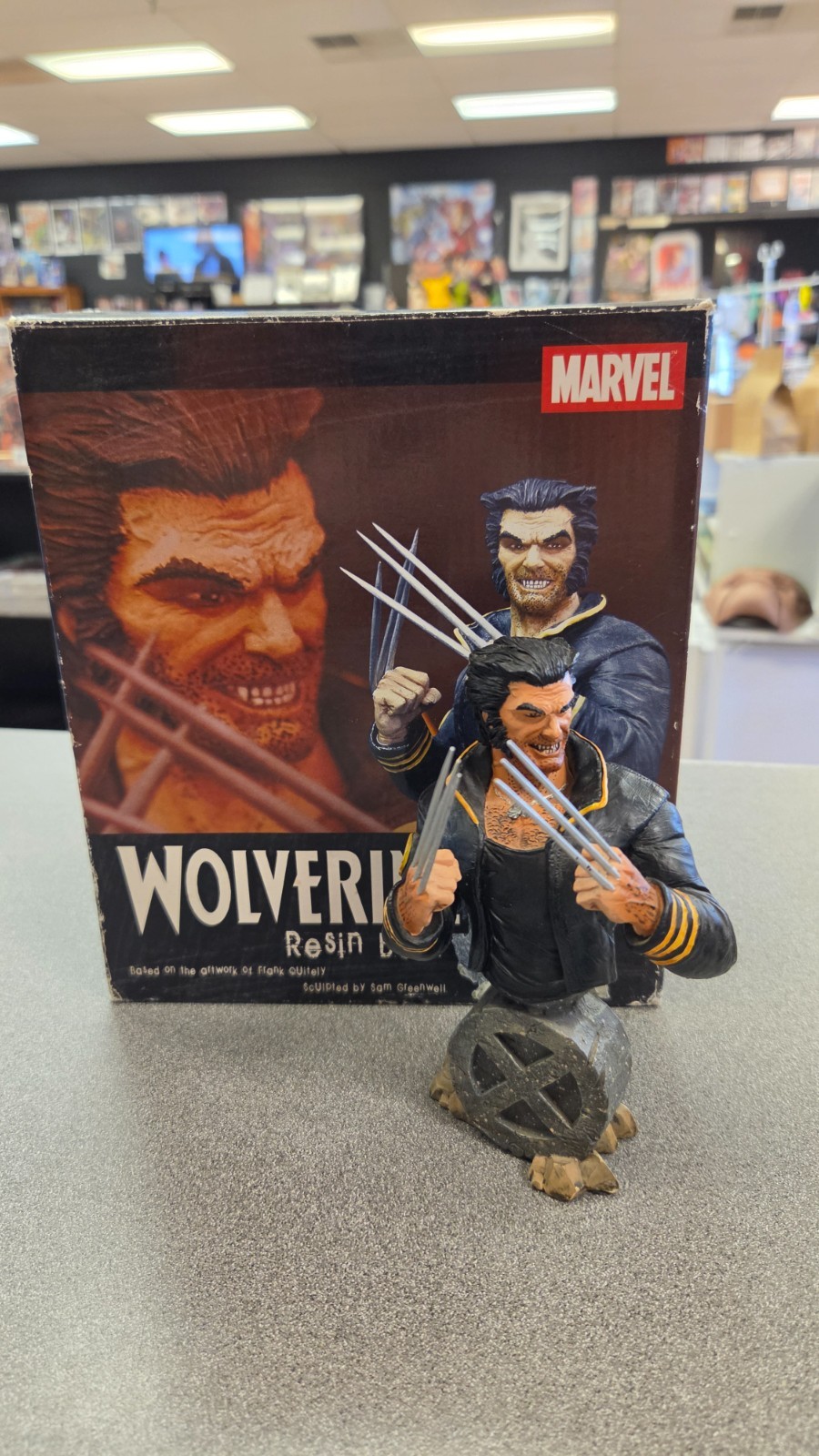 DIAMOND SELECT WOLVERINE RESIN BUST FRANK QUITELY FIGURE LIMITED 853/7500 DIAMOND SELECT WOLVERINE RESIN BUST FRANK QUITELY FIGURE LIMITED 853/7500