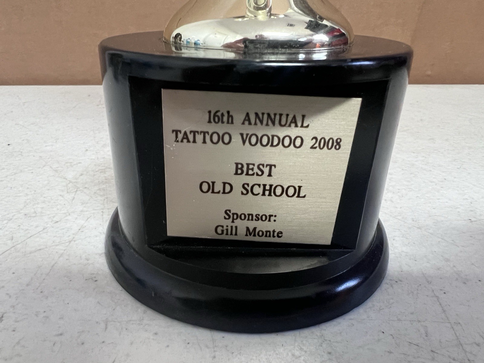 2008 Tattoo VooDoo Expo Best Old School Trophy 16th Annual Tattoo Award 2008 Tattoo VooDoo Expo Best Old School Trophy 16th Annual Tattoo Award