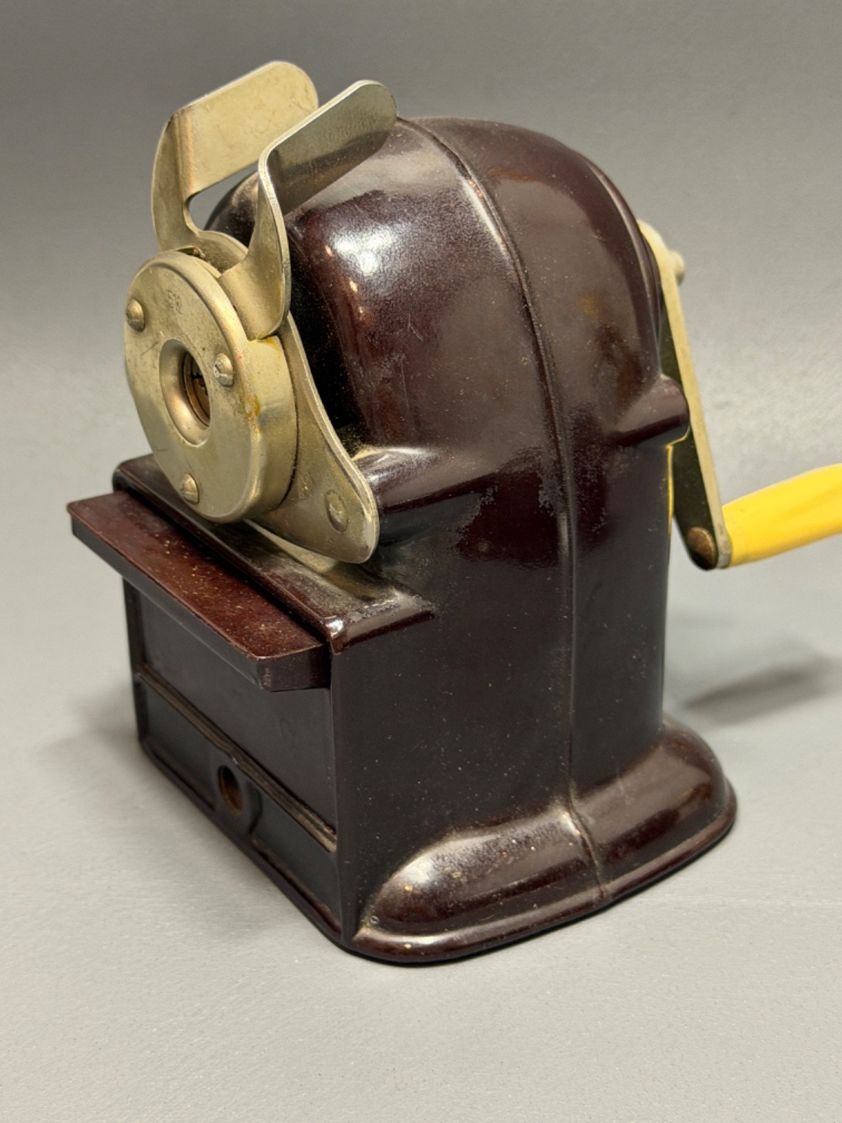 1937 Antique German EISEN Tin Bakelite Tombstone Radio Pencil Sharpener