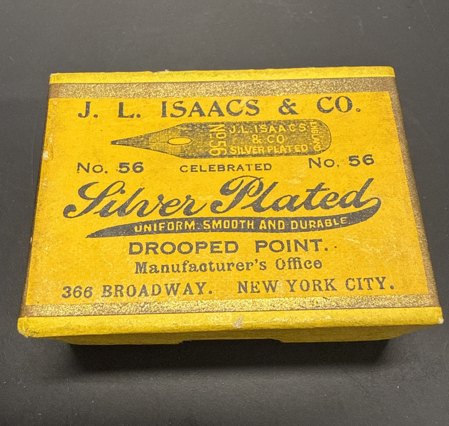 Antique J.L. ISAACS No 56 Silver Plated Point DIP PEN NIBS 144CT BOX NOS Sealed Antique J.L. ISAACS No 56 Silver Plated Point DIP PEN NIBS 144CT BOX NOS Sealed