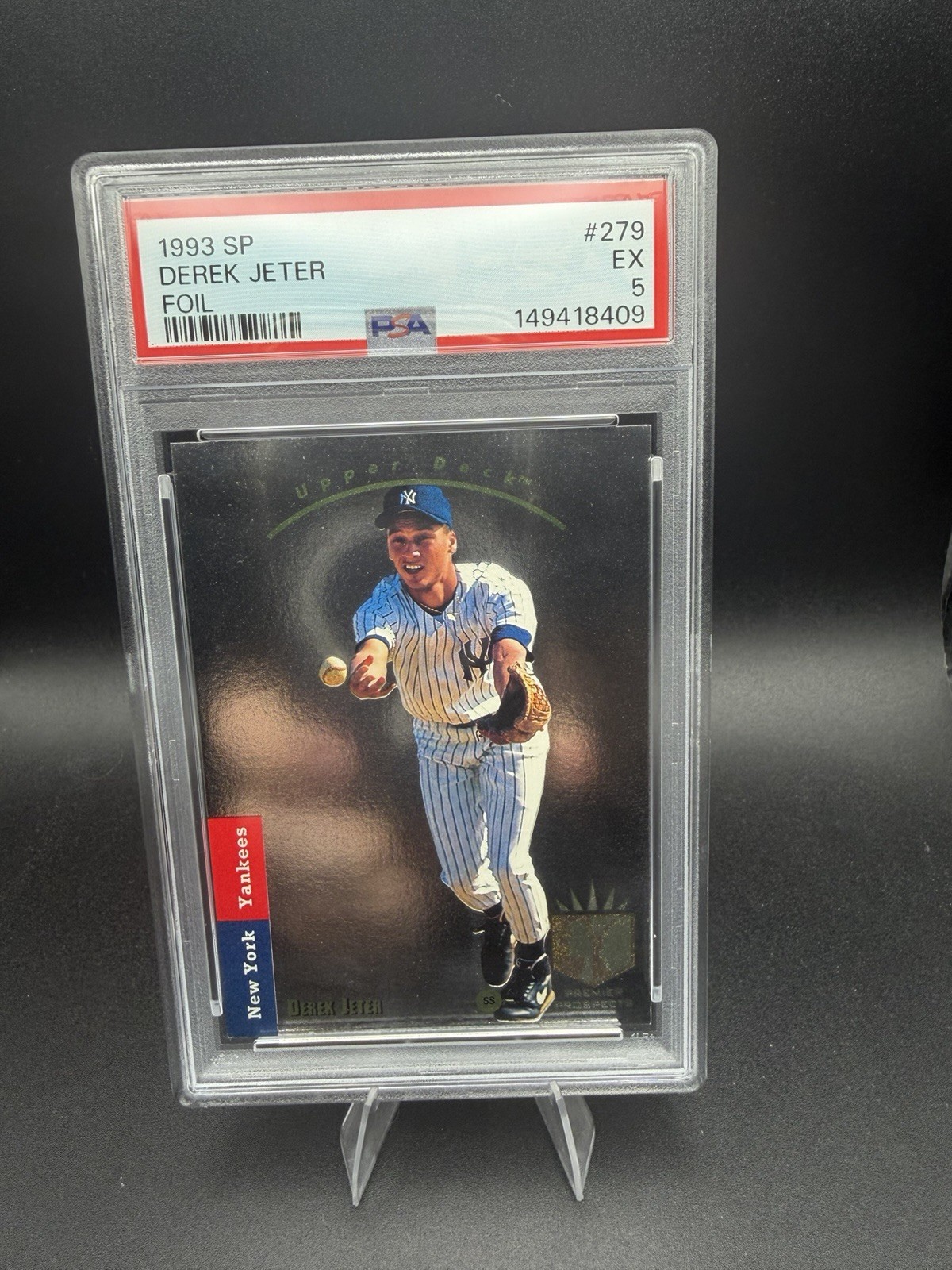 Upper Deck 1993 SP Premier Prospects Derek Jeter Foil Rookie #279 PSA 5 Yankees Upper Deck 1993 SP Premier Prospects Derek Jeter Foil Rookie #279 PSA 5 Yankees