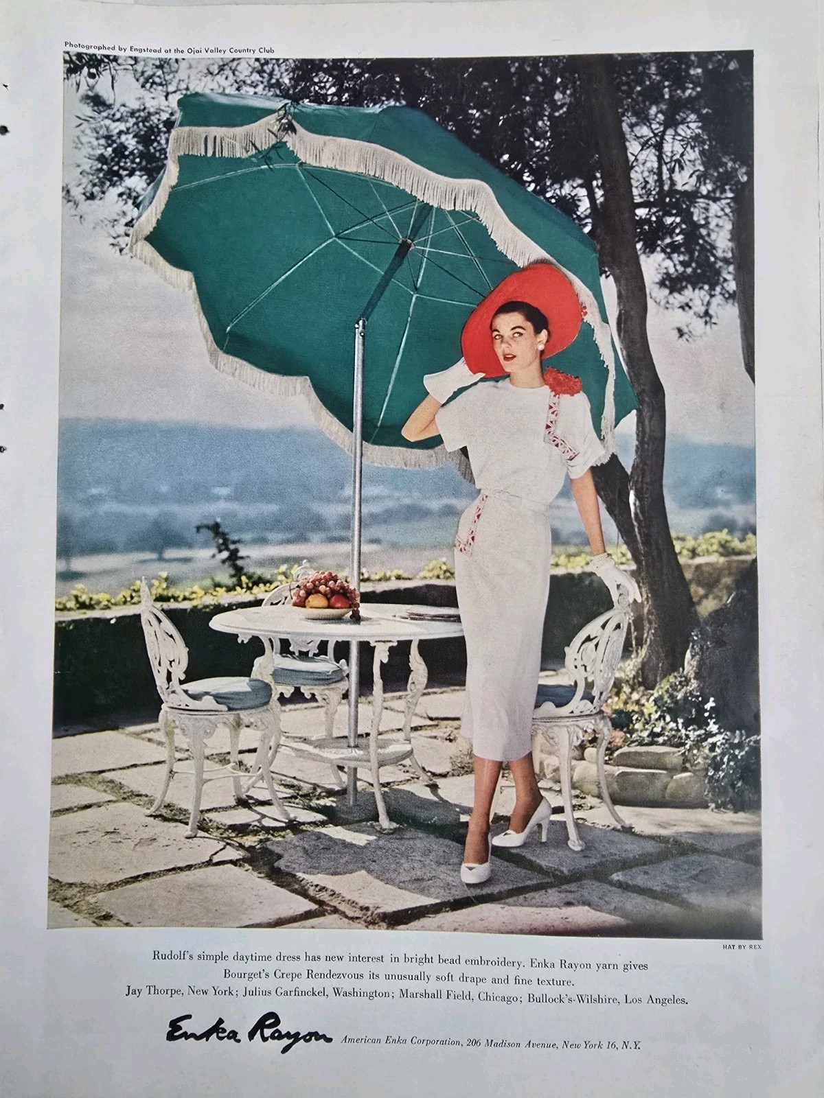 1950 Women\'s Rudoff Dress Enka Rayon Vintage Fashion Color Ad 1950 Women\'s Rudoff Dress Enka Rayon Vintage Fashion Color Ad