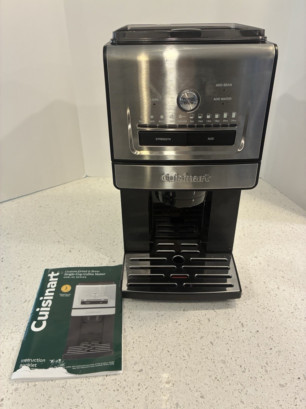 Cuisinart Custom Grind&Brew Single-Cup Coffee Maker DGB-30 Black Silver Tested Cuisinart Custom Grind&Brew Single-Cup Coffee Maker DGB-30 Black Silver Tested