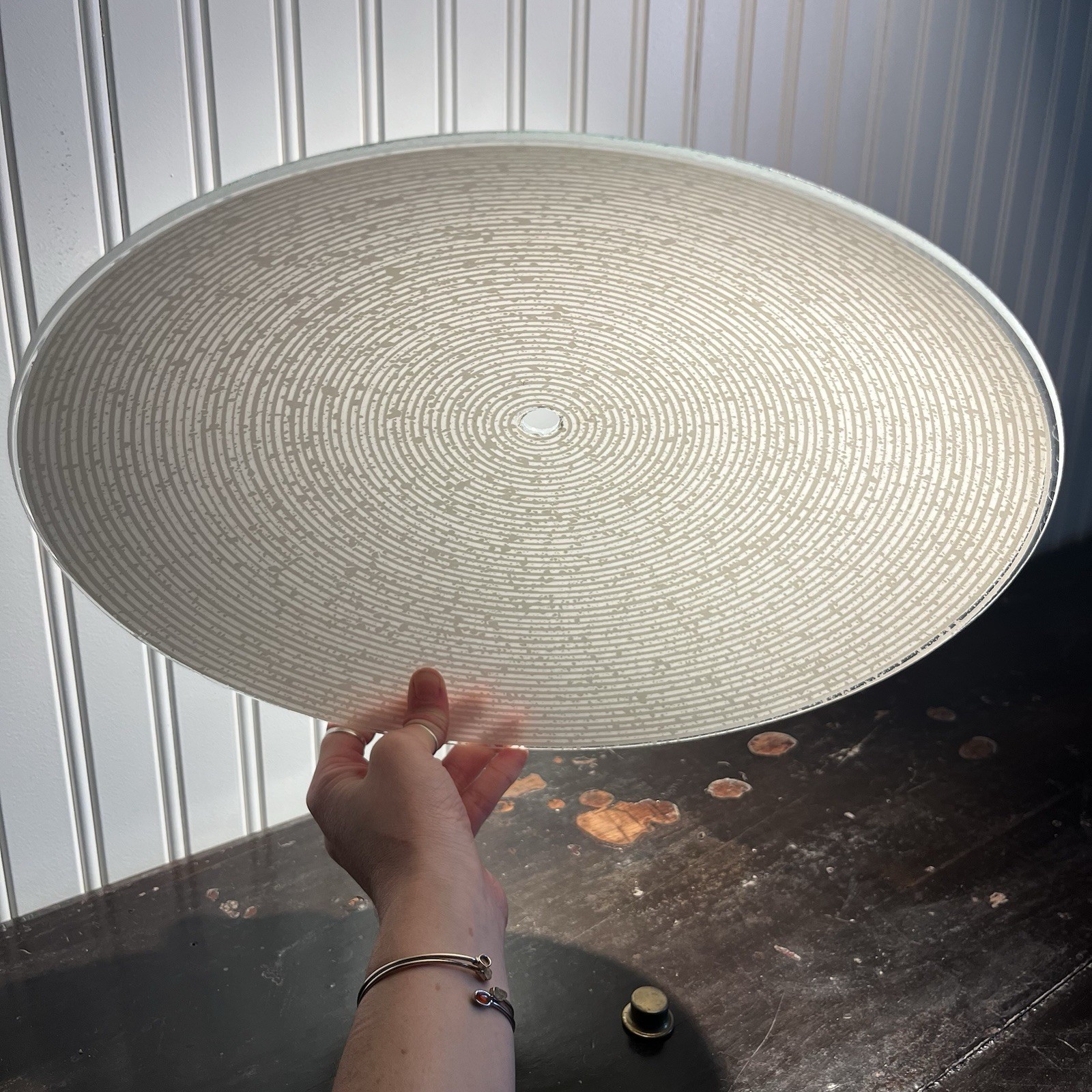 Mid Century Saucer Lampshade Ceiling Light Fixture Glass Shade Vintage MCM 60s Mid Century Saucer Lampshade Ceiling Light Fixture Glass Shade Vintage MCM 60s