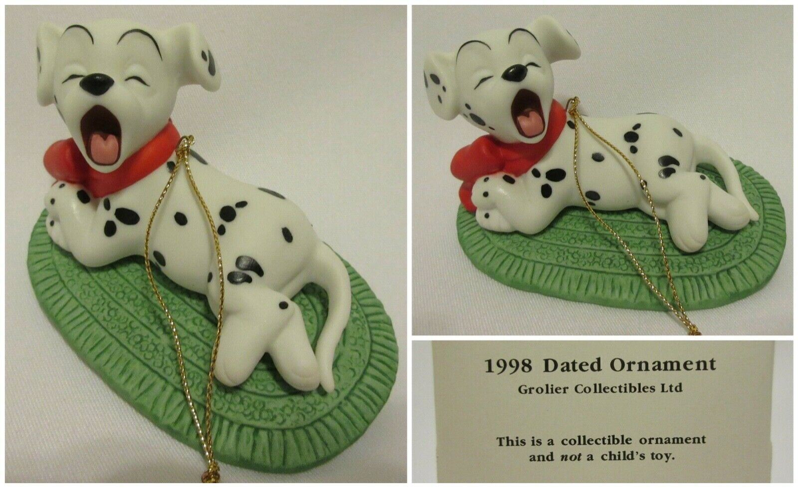 Grolier Disney 1998 101 Dalmatian Pup Ornament Annual Scholastic Dated Porcelain