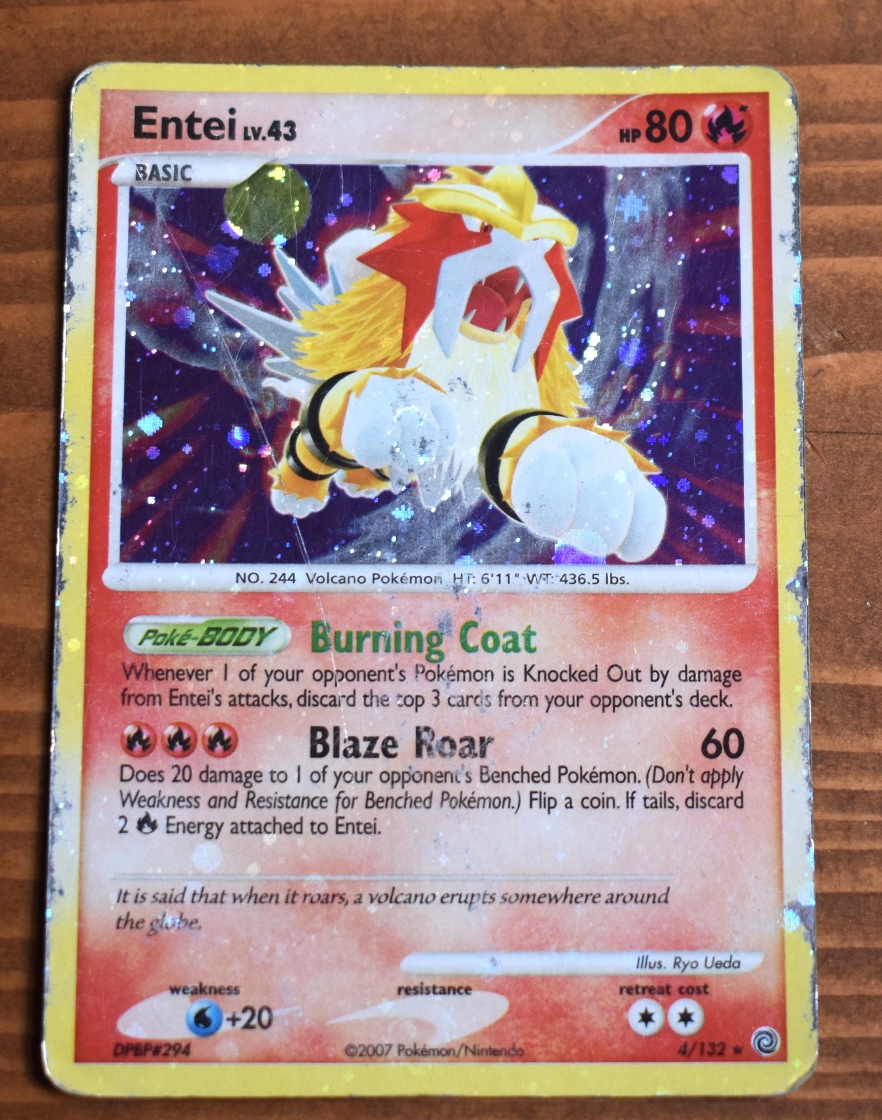 Entei 4/132 Secret Wonders Holo Rare Pokemon Card Entei 4/132 Secret Wonders Holo Rare Pokemon Card