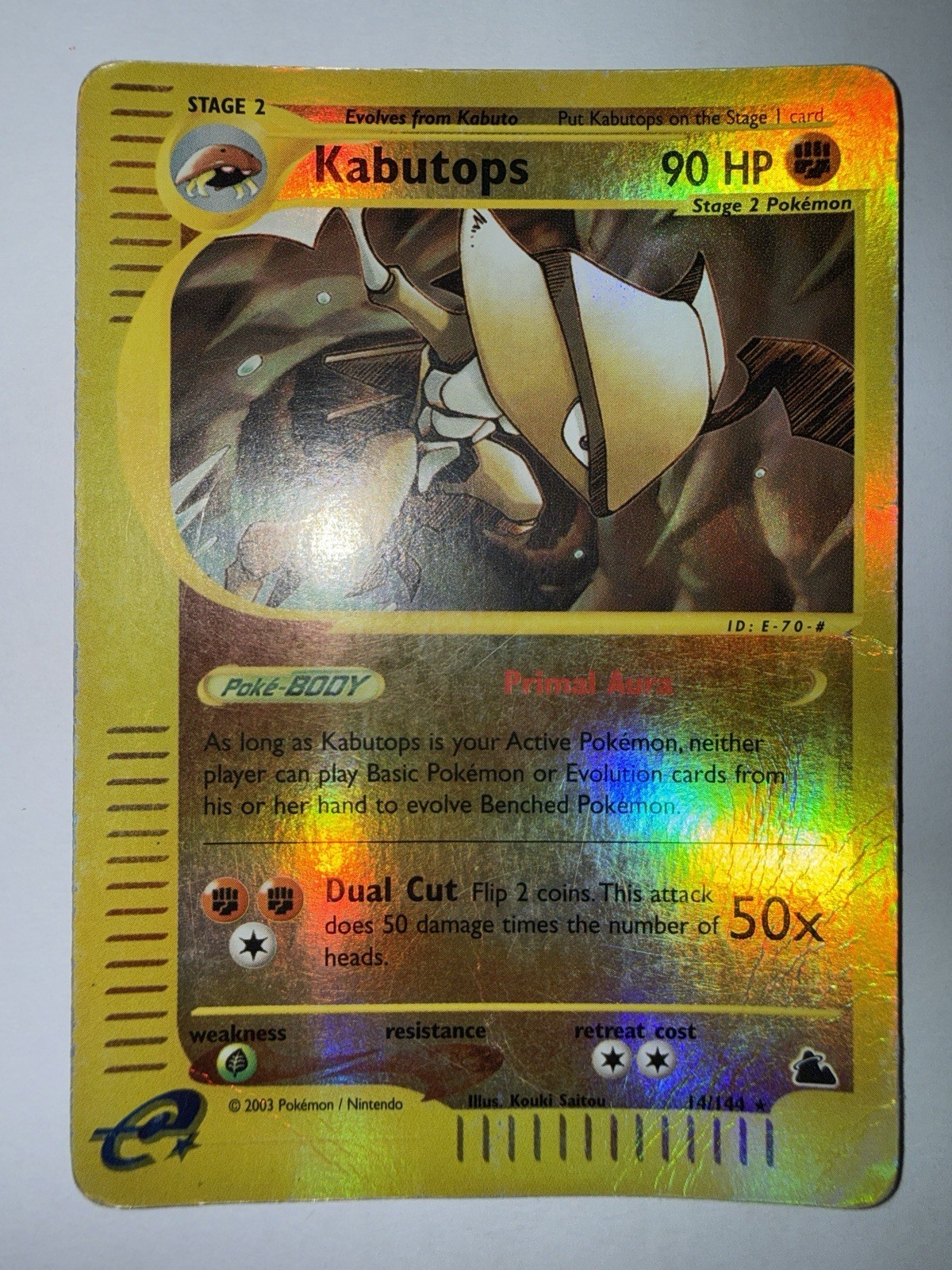 Kabutops 14/144 Reverse Holo Rare Pokemon TCG Skyridge Vintage Card WOTC NM 2002 Kabutops 14/144 Reverse Holo Rare Pokemon TCG Skyridge Vintage Card WOTC NM 2002