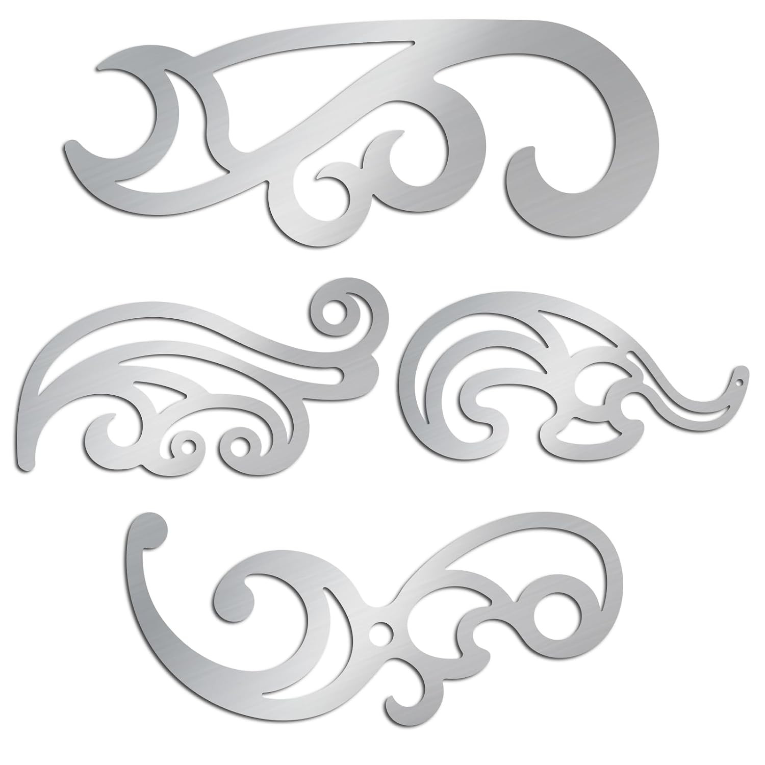 ORIGACH 4 Pcs Stainless Steel French Curve Ruler Metal Drafting Stencils ORIGACH 4 Pcs Stainless Steel French Curve Ruler Metal Drafting Stencils