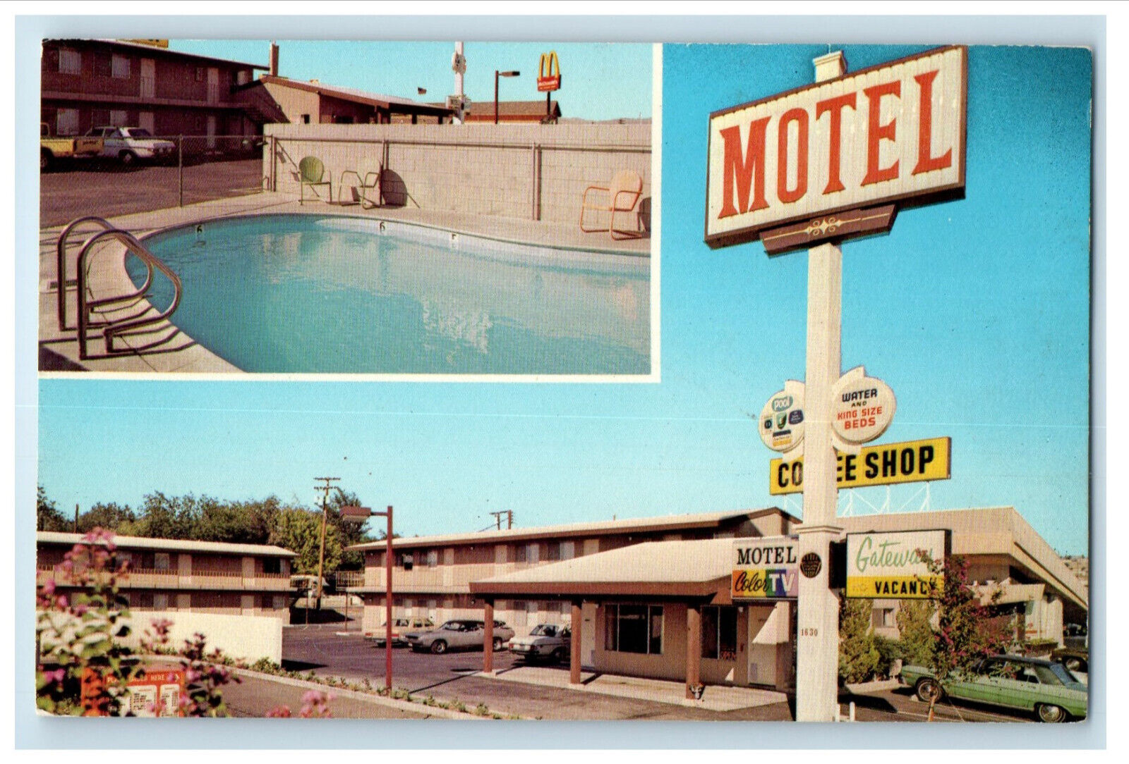 c1950s Gateway Motel, Barstow California CA Vintage Unposted Postcard