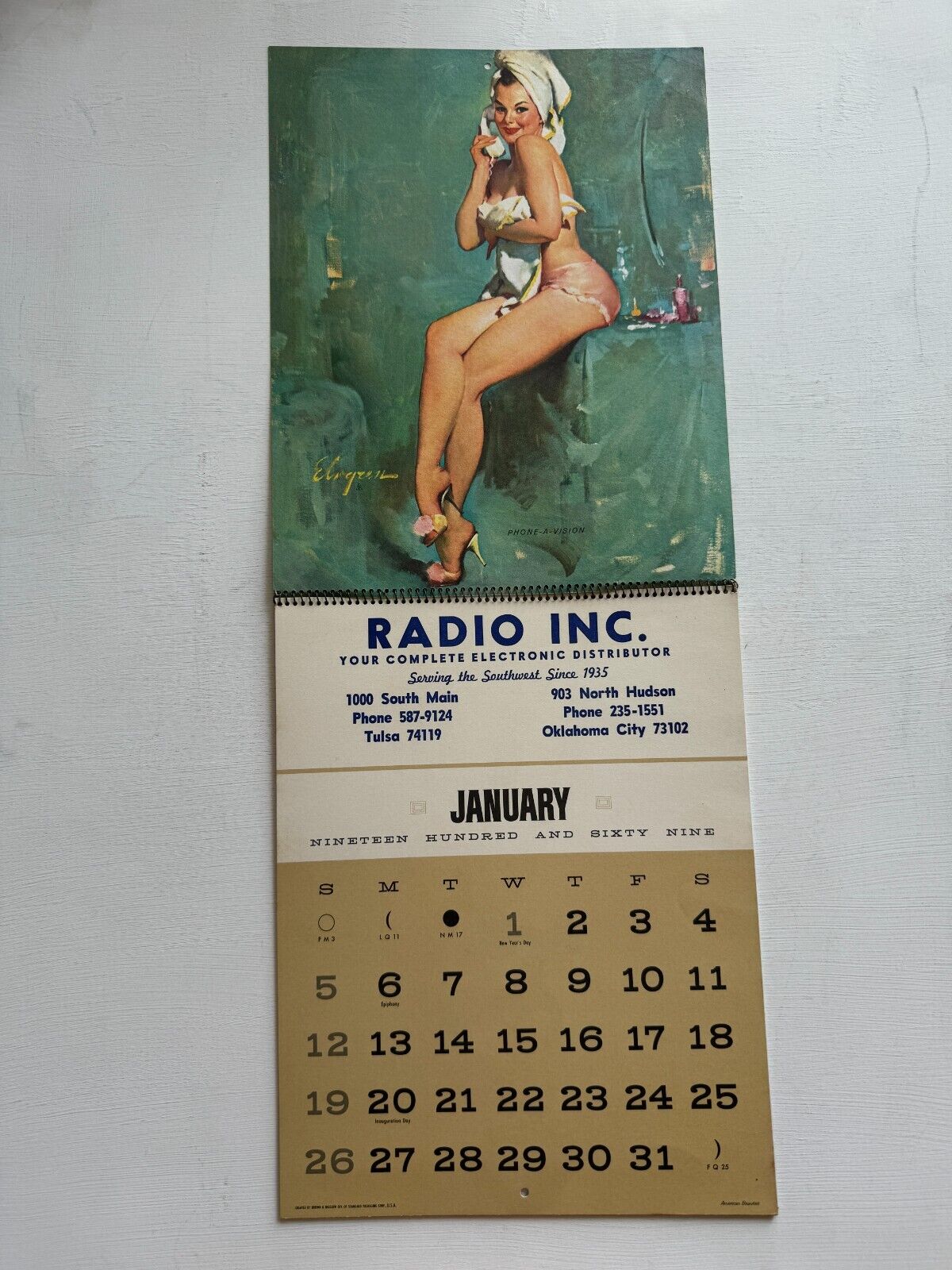 1969 Full Year Pinup Girl Calendar by Gil Elvgren- Great Pinup Girl Pictures