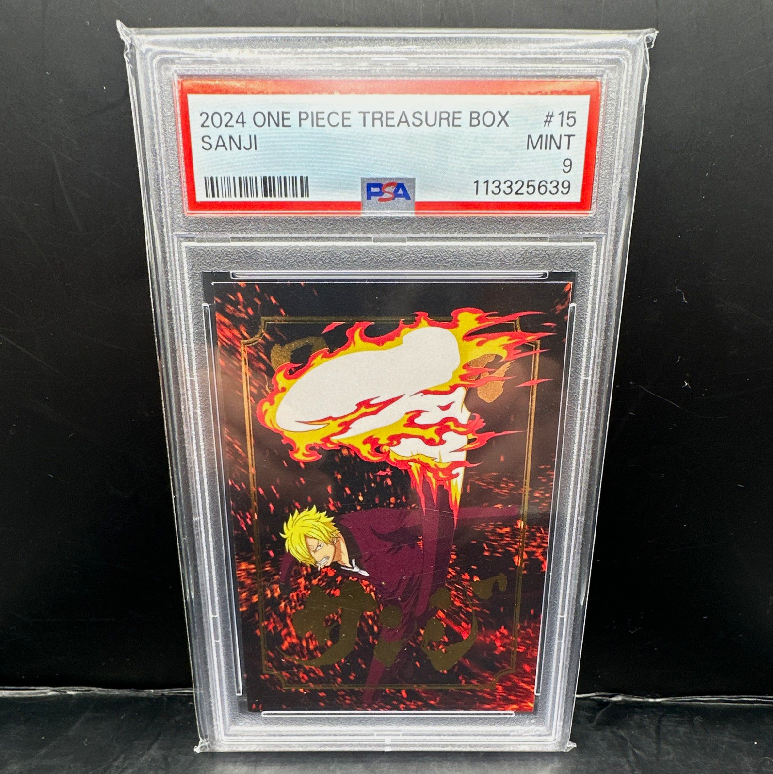 Panini One Piece 2024 Treasure Box Sanji Card #15 PSA 9 Graded Cert 113325639 Panini One Piece 2024 Treasure Box Sanji Card #15 PSA 9 Graded Cert 113325639