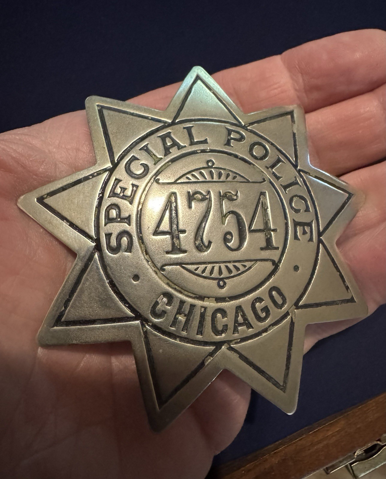 Antique 1895-1904 Chicago Special Police Pie Plate Star Badge Antique 1895-1904 Chicago Special Police Pie Plate Star Badge