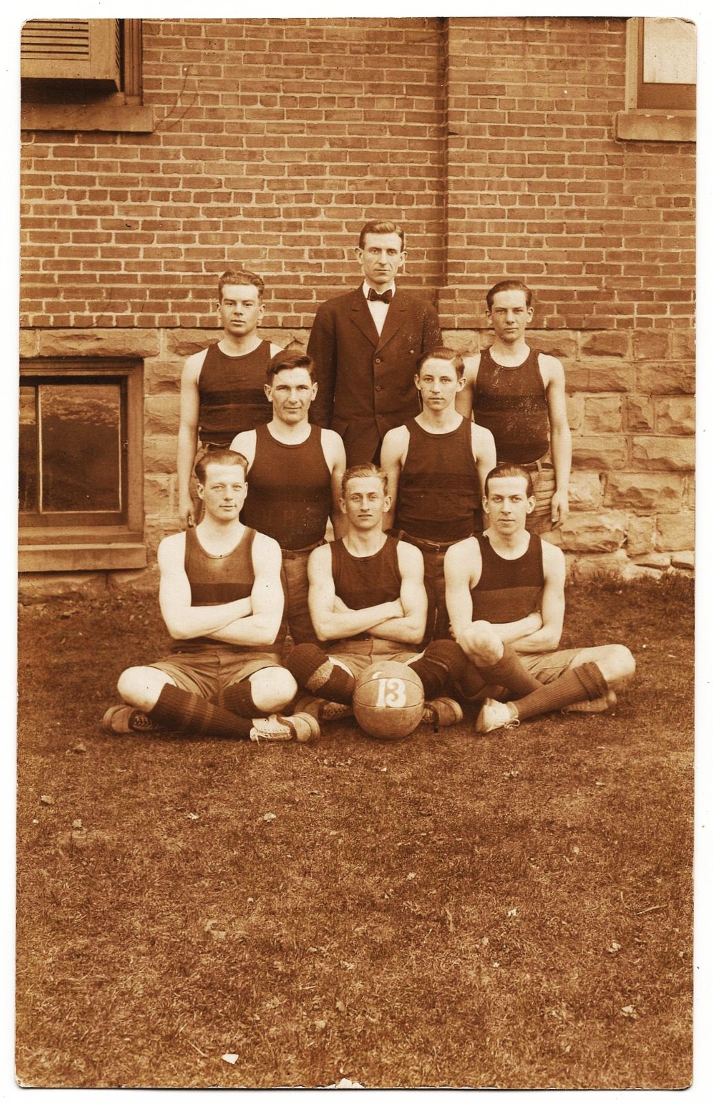 real photo 1913 School Basketball Team antique postcard RPPC real photo 1913 School Basketball Team antique postcard RPPC