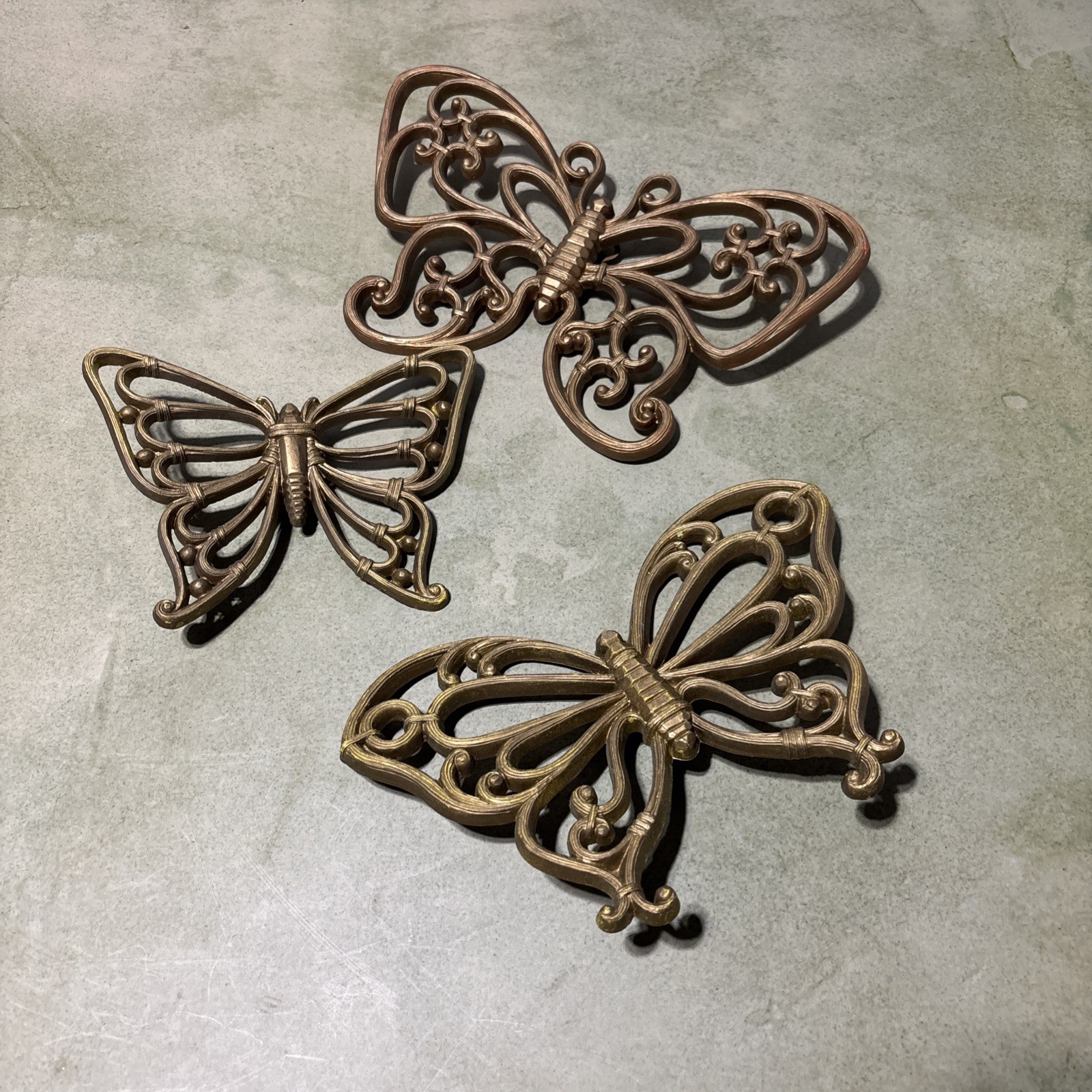 Vintage 70s Homco Dart Co. Butterfly Wall Decor. Lot Of 3.