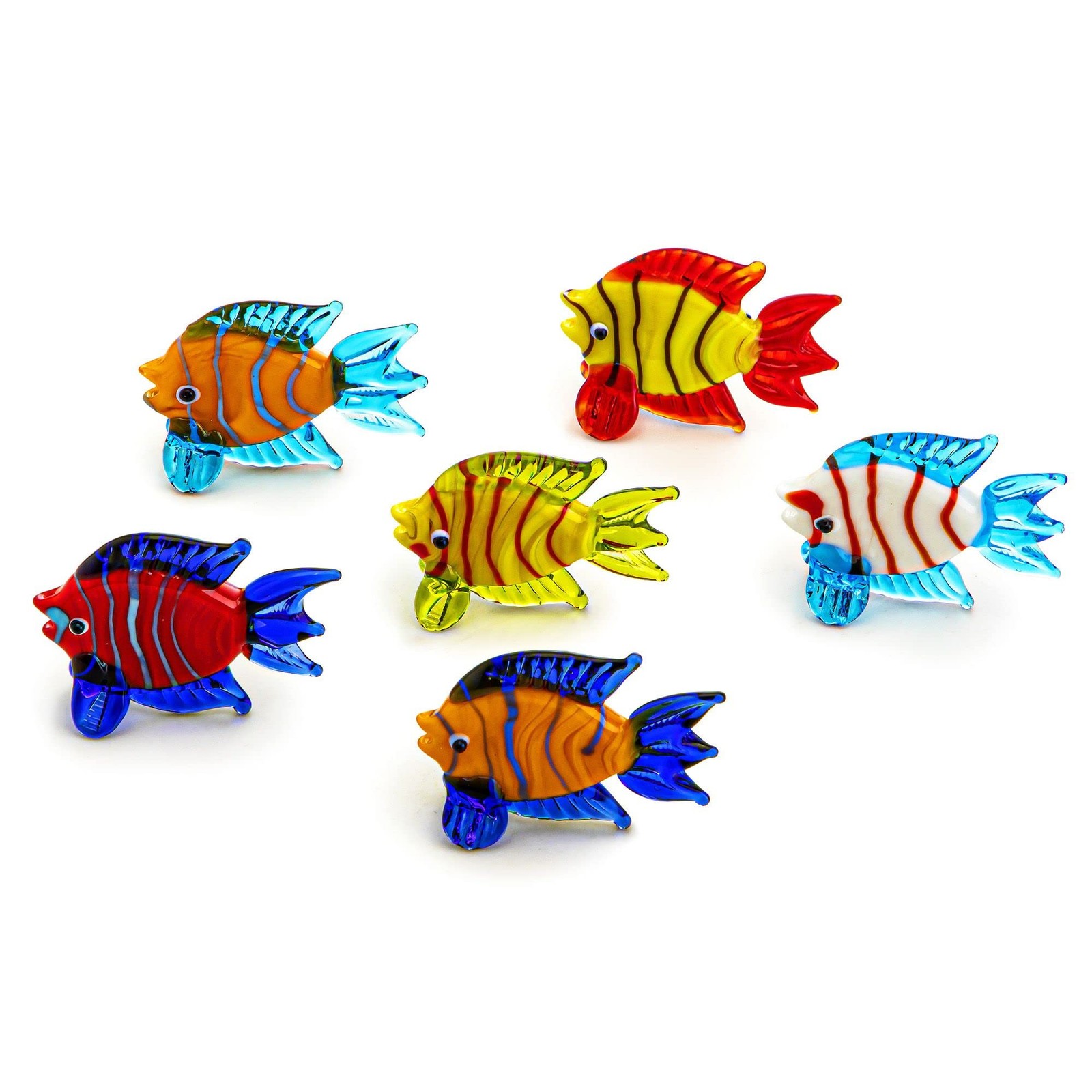 1.5'' Miniature Hand Blown Glass Tropical Fish Figurine Collectibles Gift for...