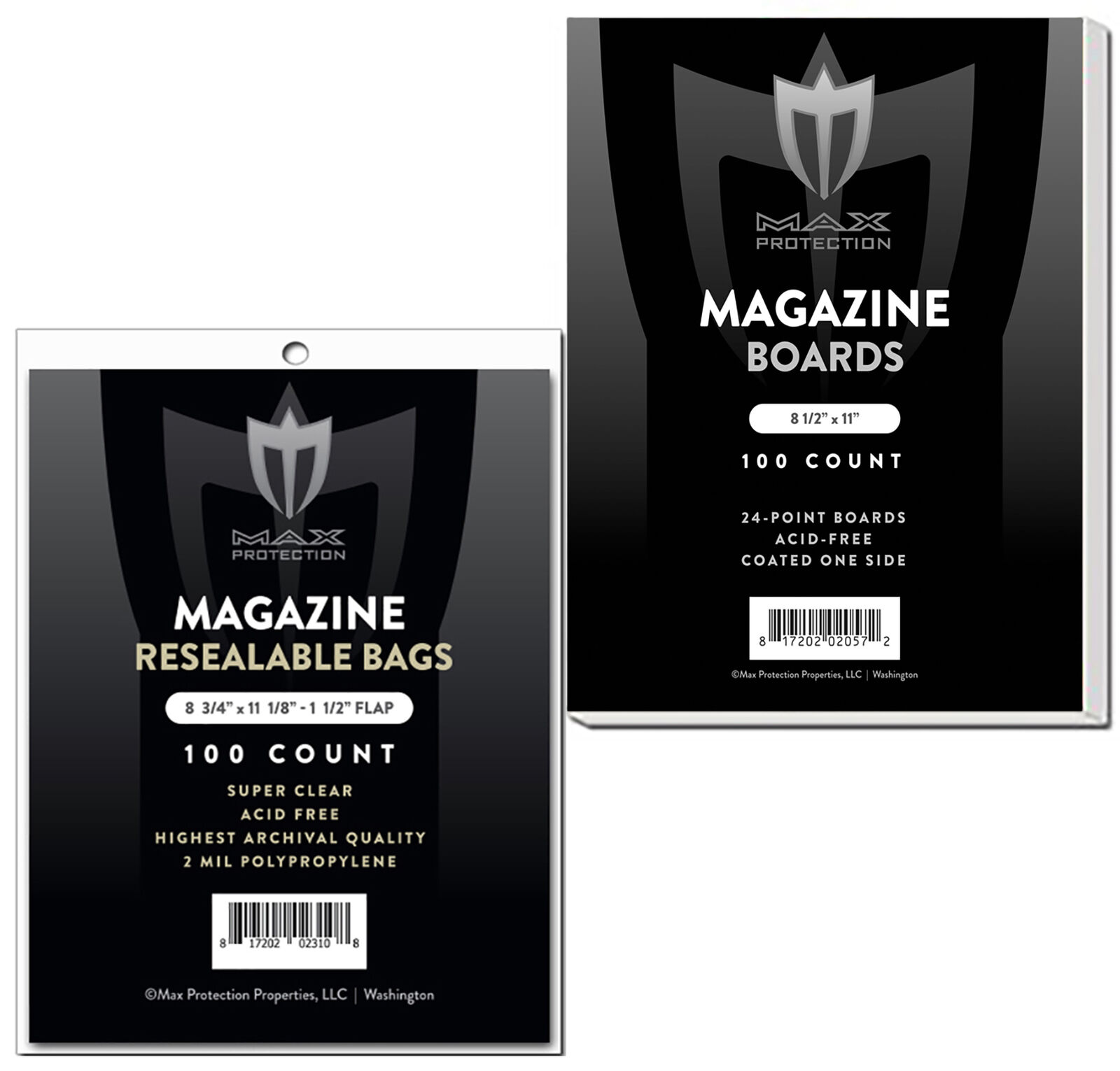 1000 Max Pro Ultra Clear Resealable Magazine Bags and Boards