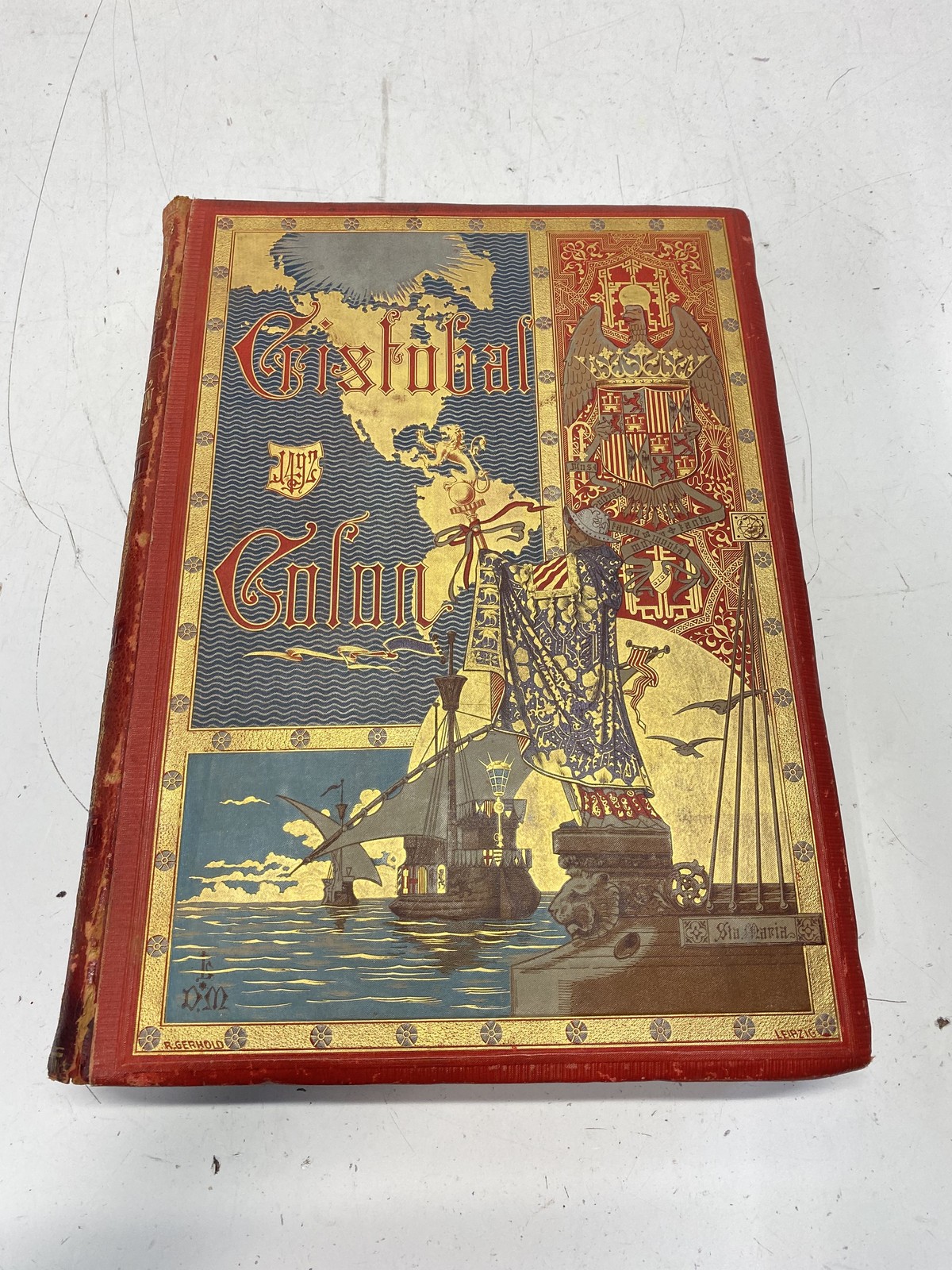 Jose Maria Asensio Cristobal Colon Vol 1 Spanish Illustrated 1891 Book 13x10