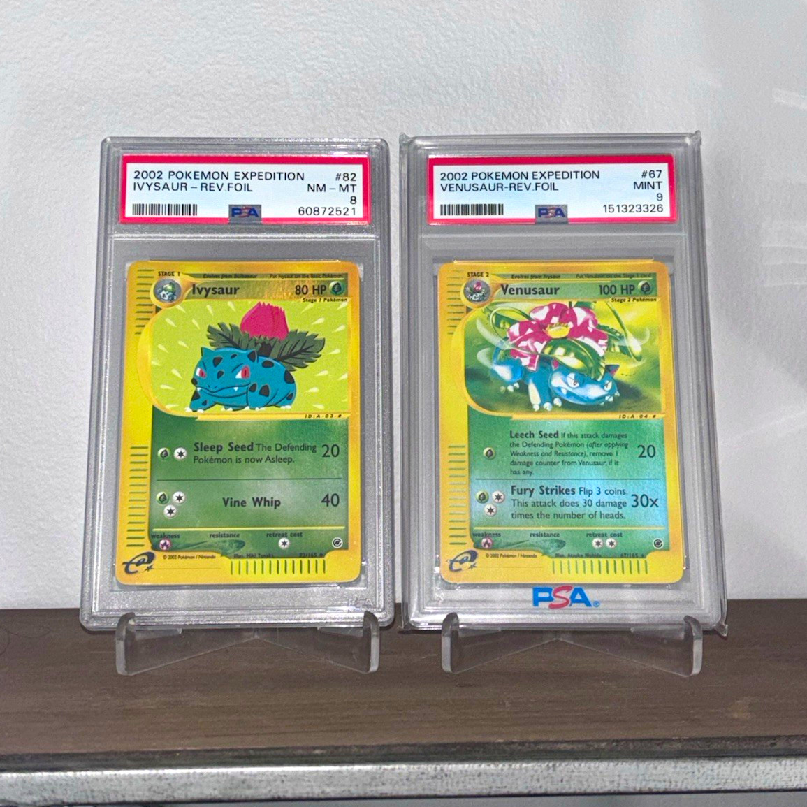 Pokemon Expedition 2002 PSA Graded Reverse Foil Ivysaur #82 & Venusaur #67 Pokemon Expedition 2002 PSA Graded Reverse Foil Ivysaur #82 & Venusaur #67
