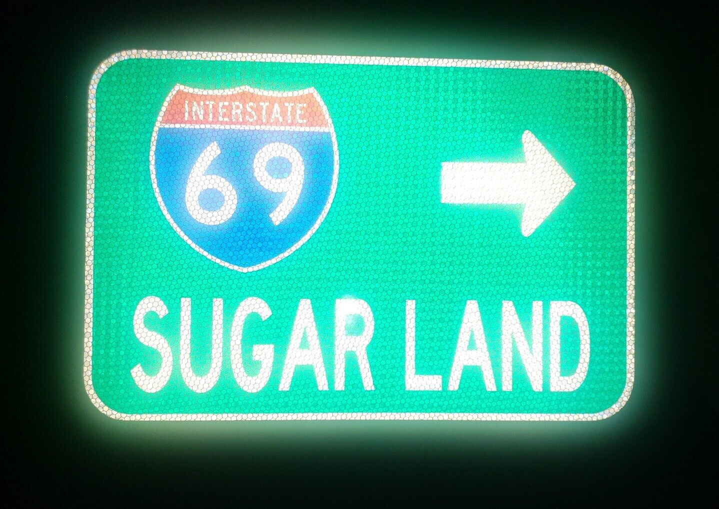 SUGAR LAND Interstate 69 route road sign, Texas, Houston, Pearland