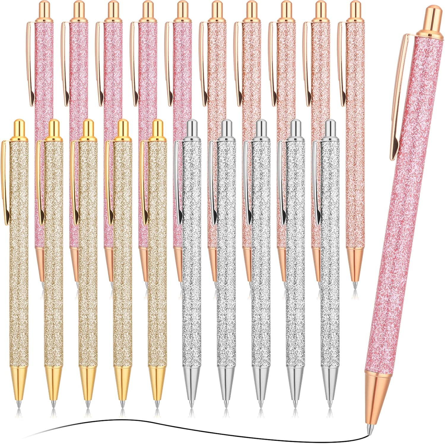 20 Pcs Fancy Glitter Ballpoint Pens for Women Girls | Retractable 20 Pcs Fancy Glitter Ballpoint Pens for Women Girls | Retractable