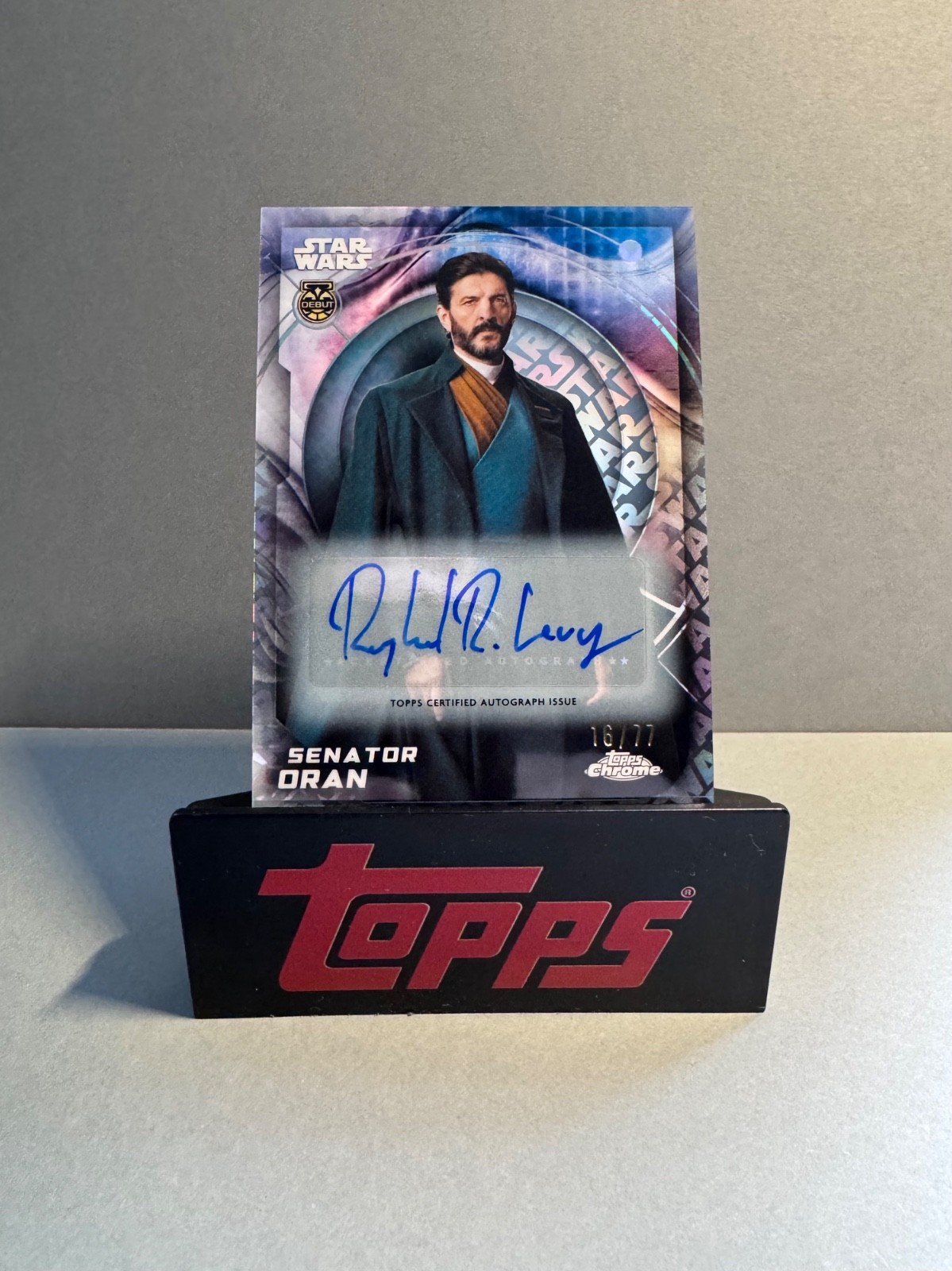Topps 2026 Chrome Star Wars Senator Oran #41 Raphael Roger Levy Auto #/77