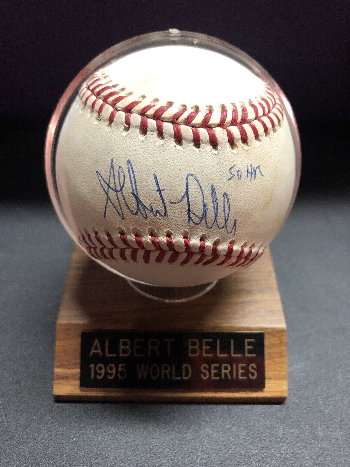 Albert Belle Autographed Baseball - 1995 Work Series Official Ball - 50 HR