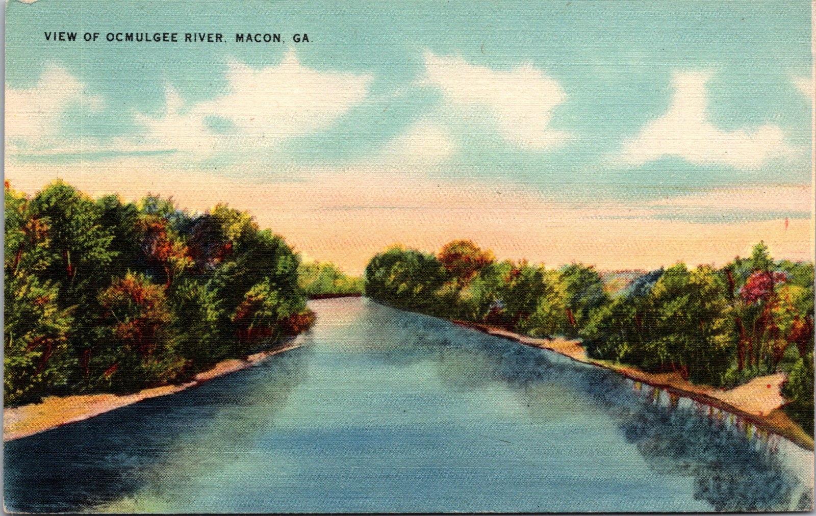 Macon Ga. Georgia View of Ocmulgee River Postcard Macon Ga. Georgia View of Ocmulgee River Postcard