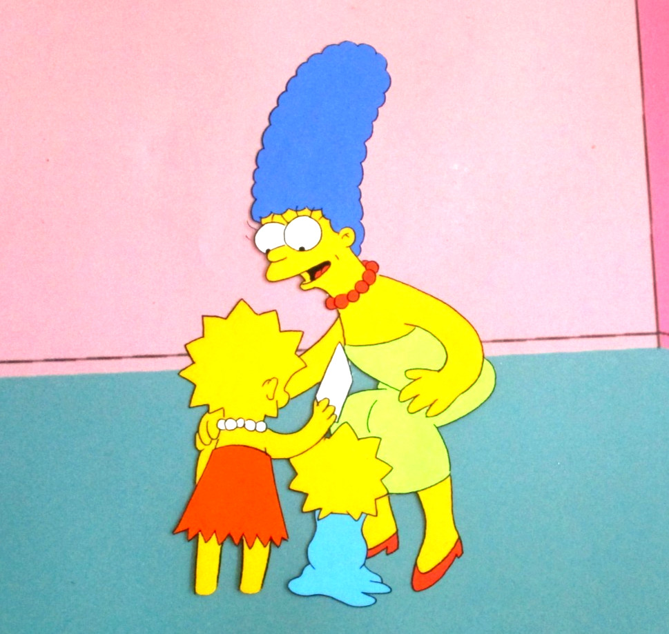 1990s SIMPSONS MARGE LISA MAGGIE FOX ORIGINAL PRODUCTION CEL Bart Homer