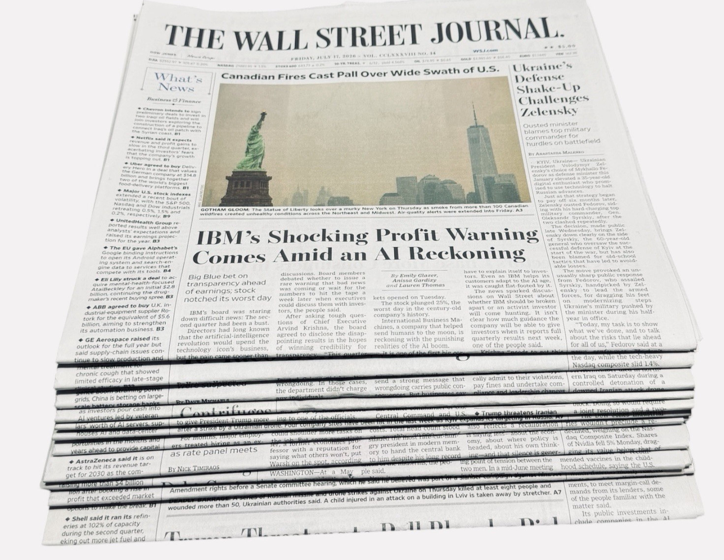 The Wall Street Journal Newspaper LOT/12 July 17-21 | 23-24| 25-31 2026 Complete The Wall Street Journal Newspaper LOT/12 July 17-21 | 23-24| 25-31 2026 Complete