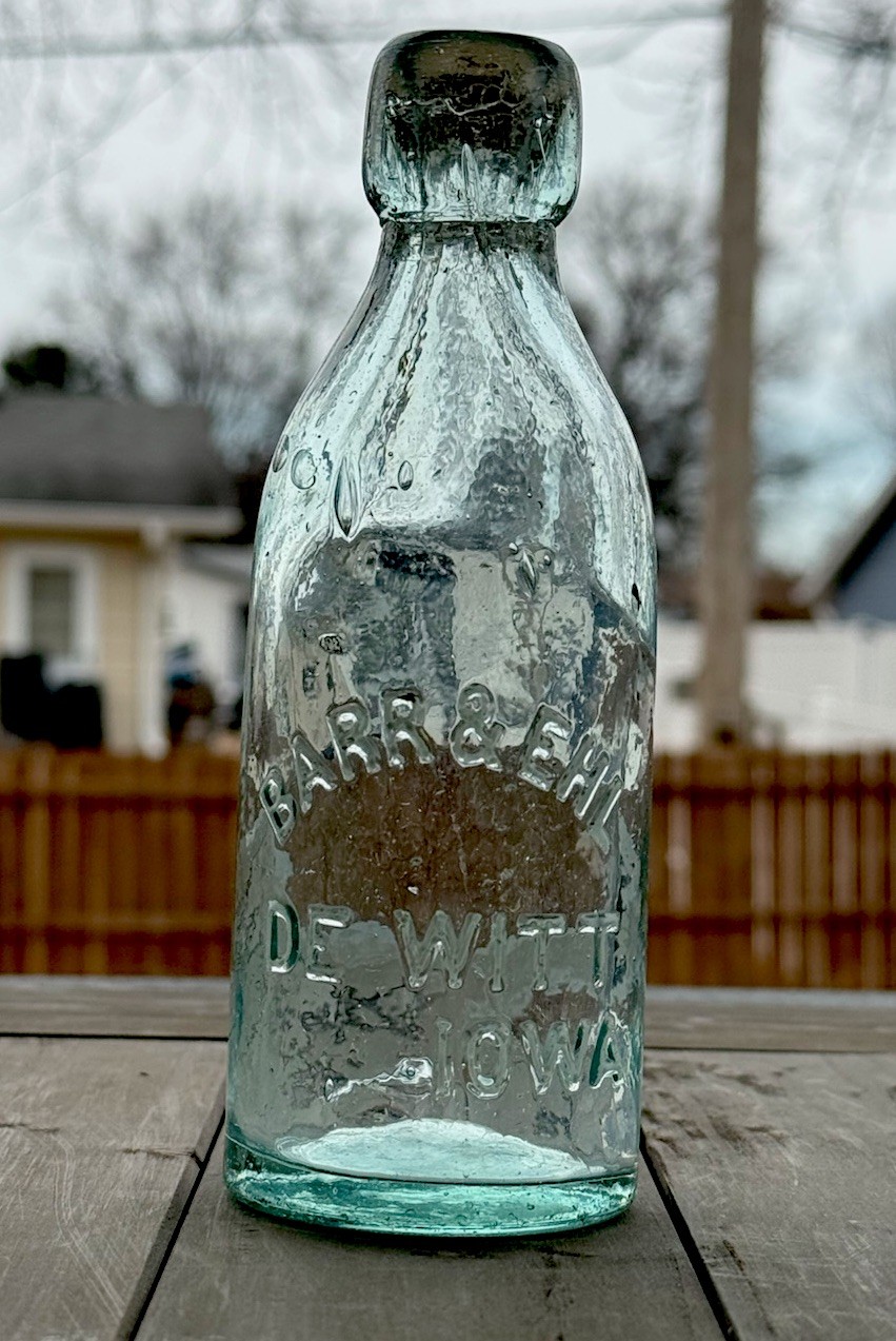 DEWITT, IOWA very rare 1876-1880 Blob Top Soda Bottle Barr & Ehl DEWITT, IOWA very rare 1876-1880 Blob Top Soda Bottle Barr & Ehl