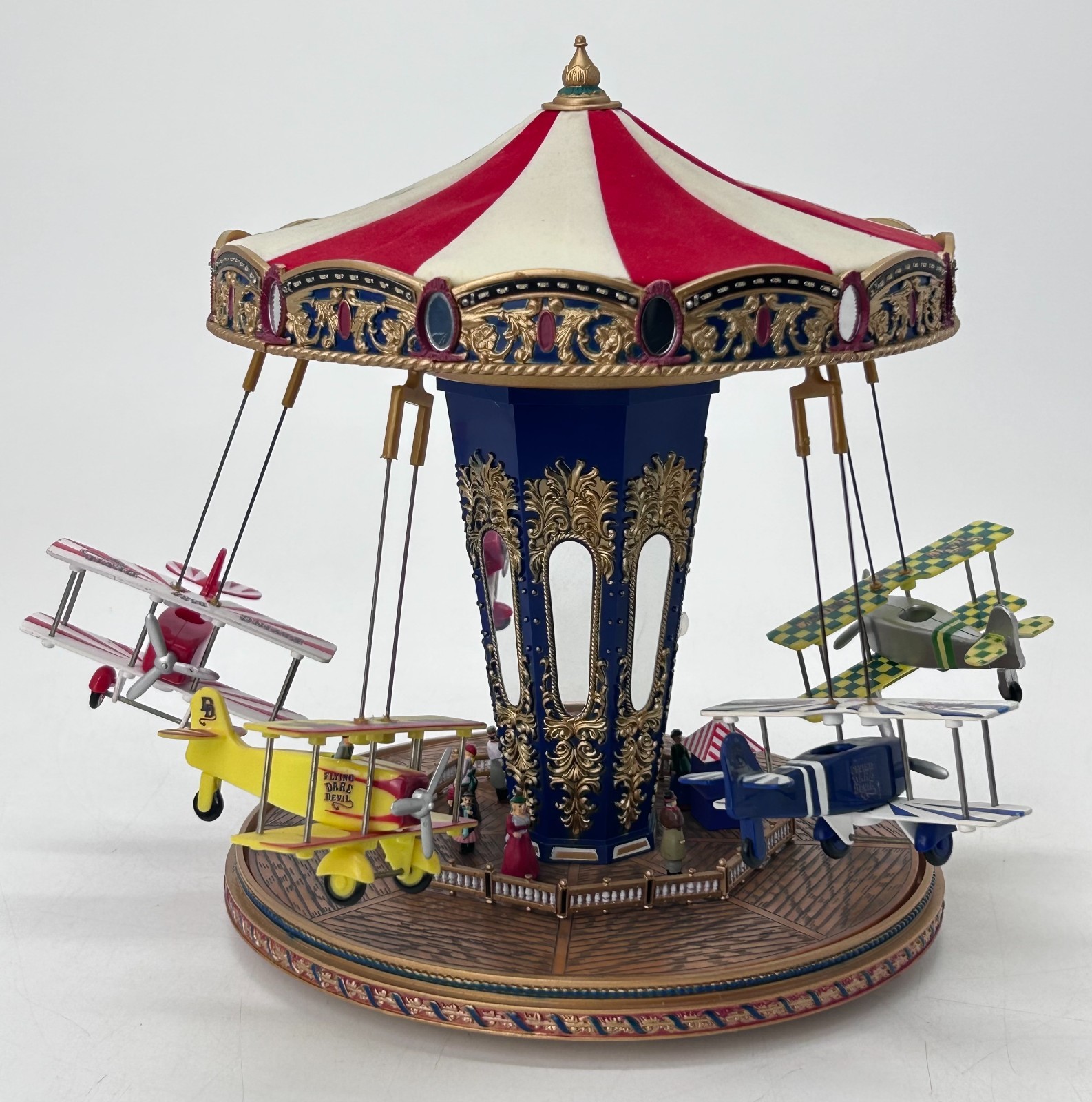 Mr. Christmas 79764 Gold Label World's Fair Biplane Ride Music Lights READ