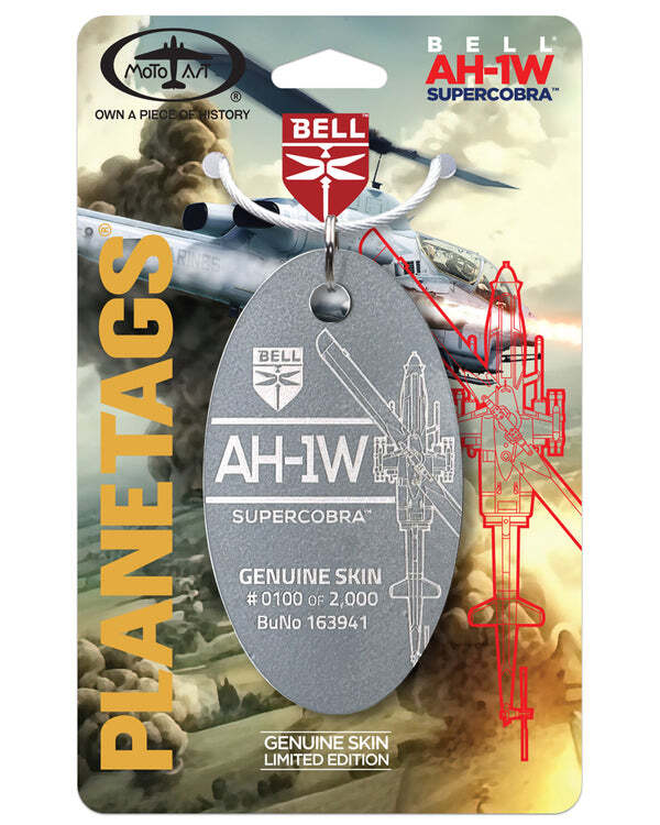 USMC Bell AH-1W Super Cobra 163941 Gray Aluminum Helicopter Plane Skin Bag Tag USMC Bell AH-1W Super Cobra 163941 Gray Aluminum Helicopter Plane Skin Bag Tag