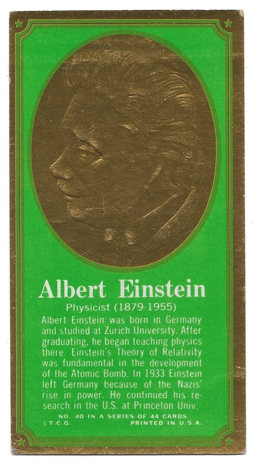 1965 Topps Presidents & Famous Americans ALBERT EINSTEIN #40 1965 Topps Presidents & Famous Americans ALBERT EINSTEIN #40