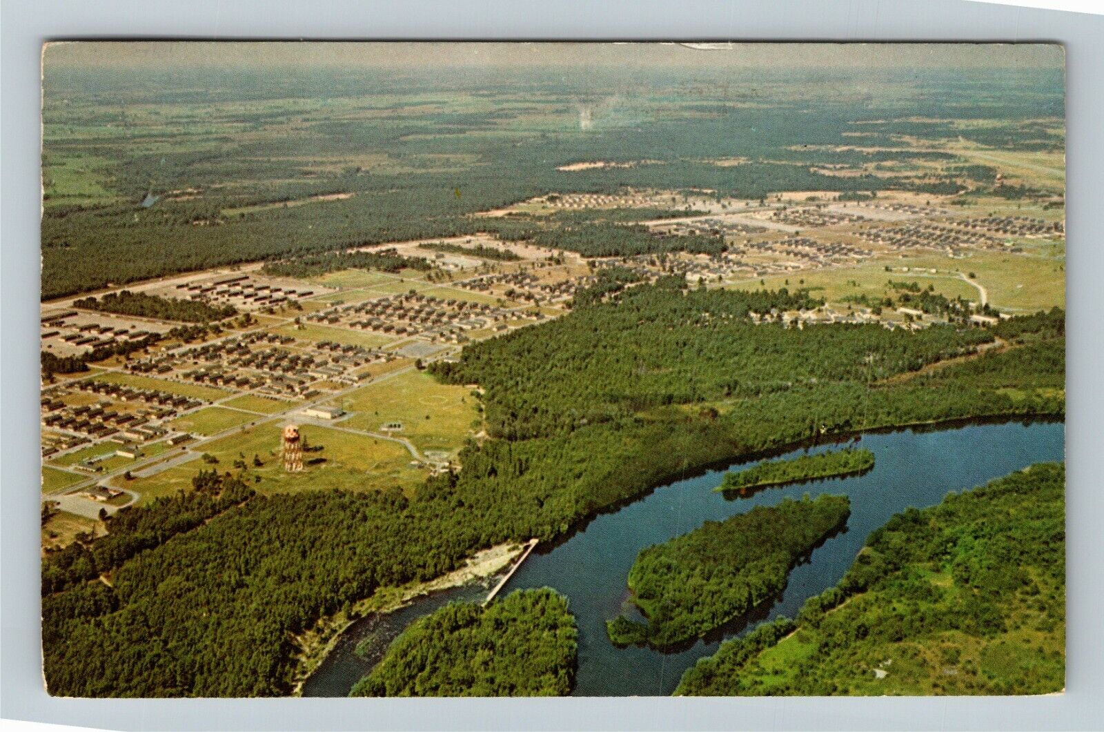 Camp Drum NY-New York, Scenic Aerial View, Lake View, Vintage Postcard