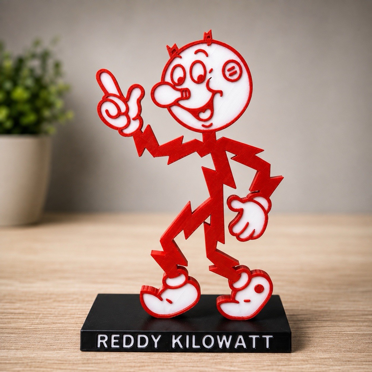 Reddy Kilowatt Electrician Lineman Mascot Character Figure Stand sign trade retr