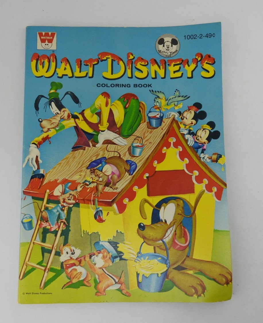 Vintage Walt Disneys Coloring Book Whitman 1949 Mickey Mouse Goofy Pluto