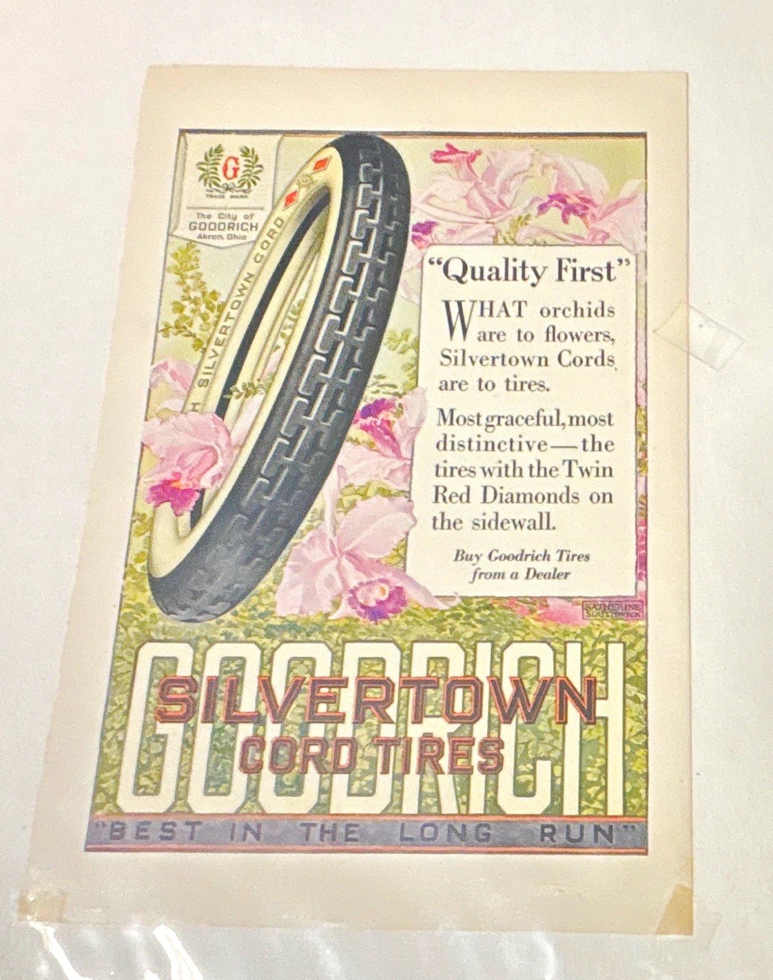 Vintage Goodrich Ad Silvertown 1927 Original Multicolor Katherine Southwick Nice Vintage Goodrich Ad Silvertown 1927 Original Multicolor Katherine Southwick Nice