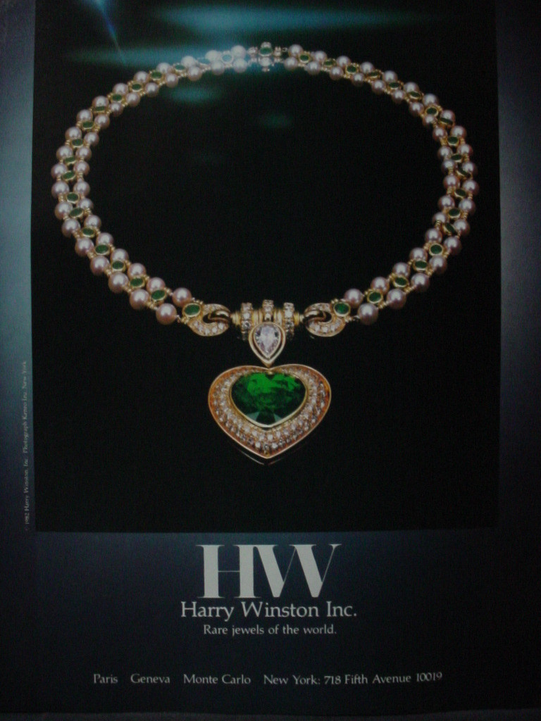 1982 Harry Winston Jewelry Vintage Print Ad 12811