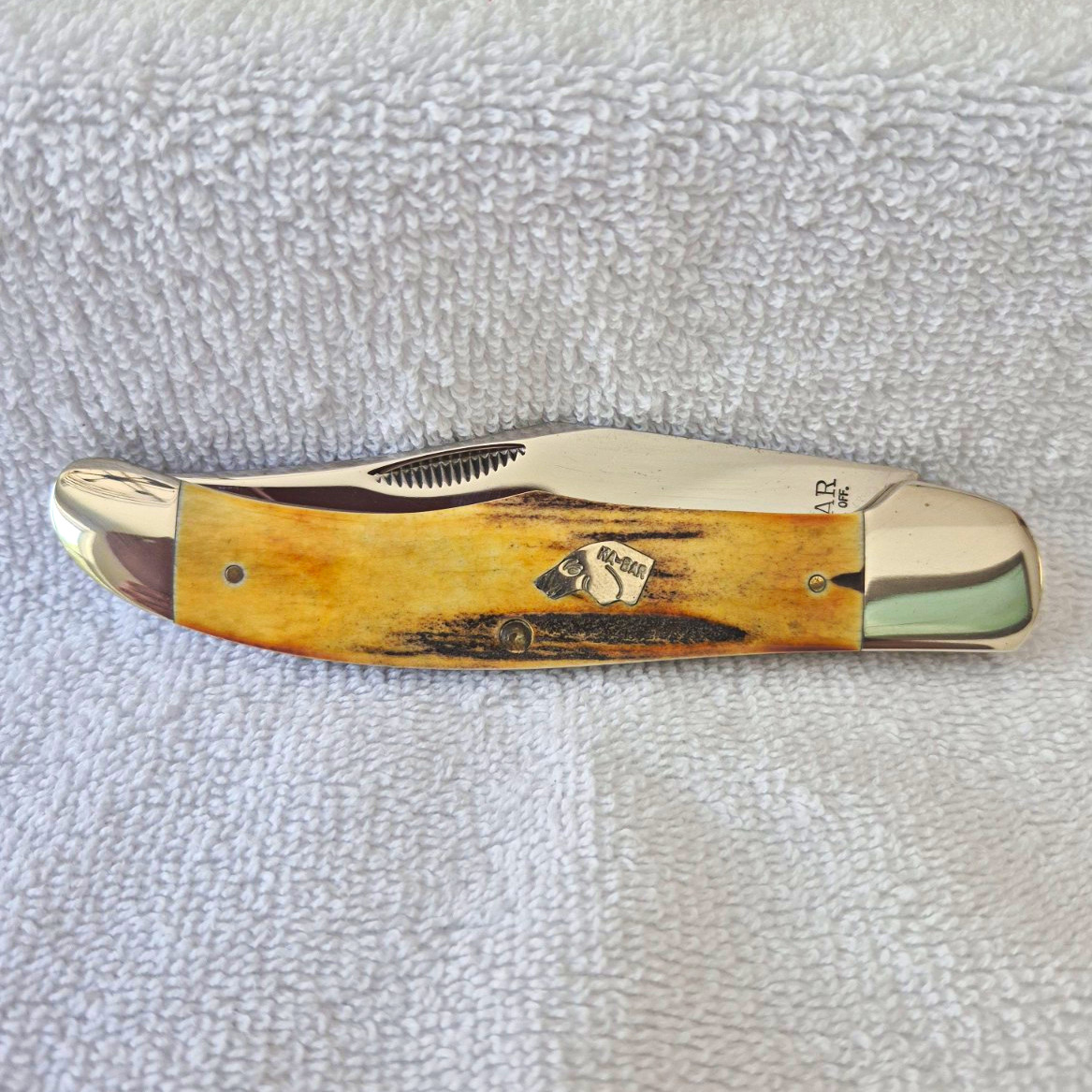 KA-BAR Union Cut Co. X11/77 1977 Bone Handle Lockback Pocketknife Clip Pt KA-BAR Union Cut Co. X11/77 1977 Bone Handle Lockback Pocketknife Clip Pt