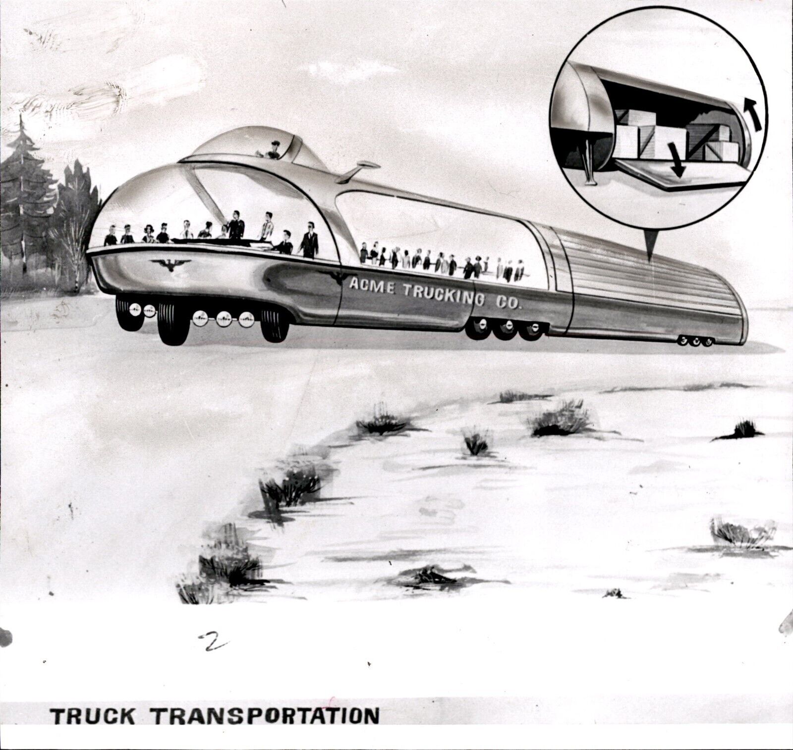 LD343 1963 Wire Photo BUS-TRUCK CONCEPT DESIGN ENVISIONED BY AUTO ENGINEERS