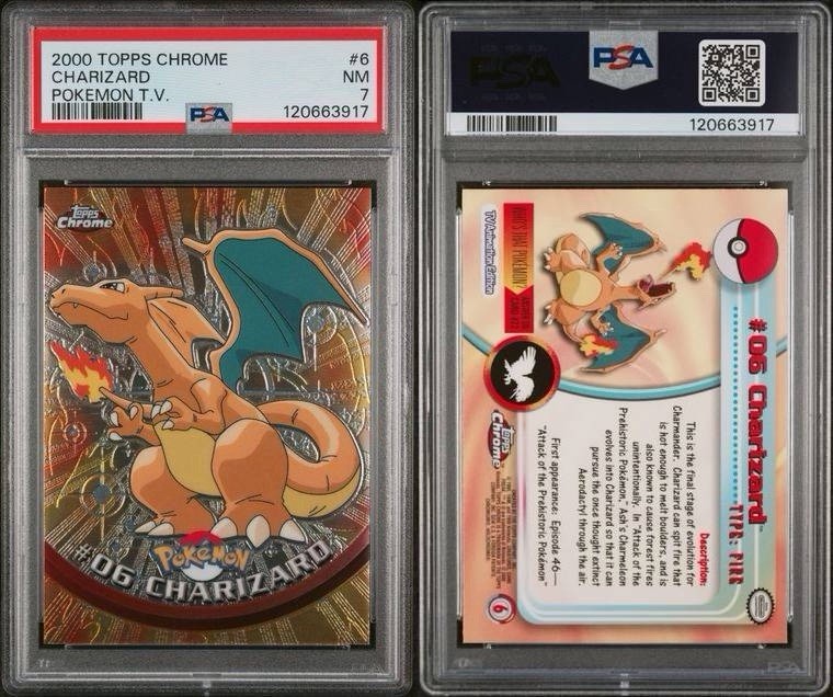 2000 Pokemon Topps Chrome Charizard PSA 7 2000 Pokemon Topps Chrome Charizard PSA 7
