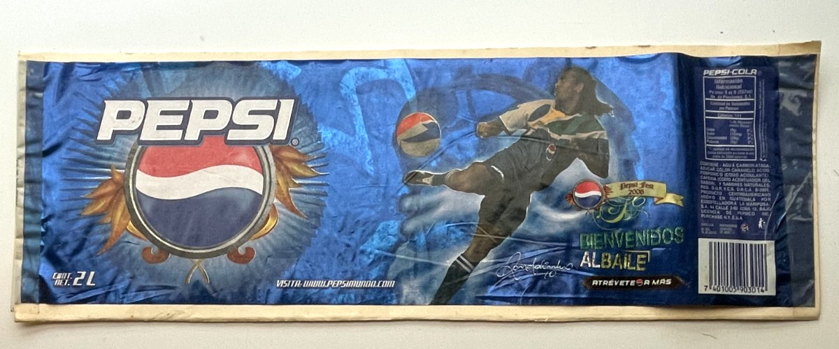 2006 El Salvador Pepsi Ronaldinho Label Pepsi Fest 2006 3.5 x 11.5