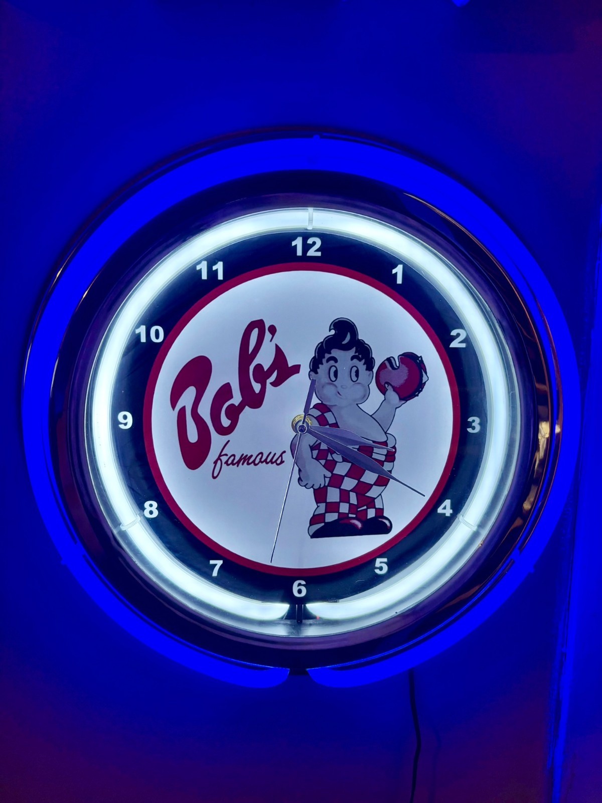 Bob's Big Boy Restaurant Diner Kitchen Neon Style LED Clock Advertising Sign