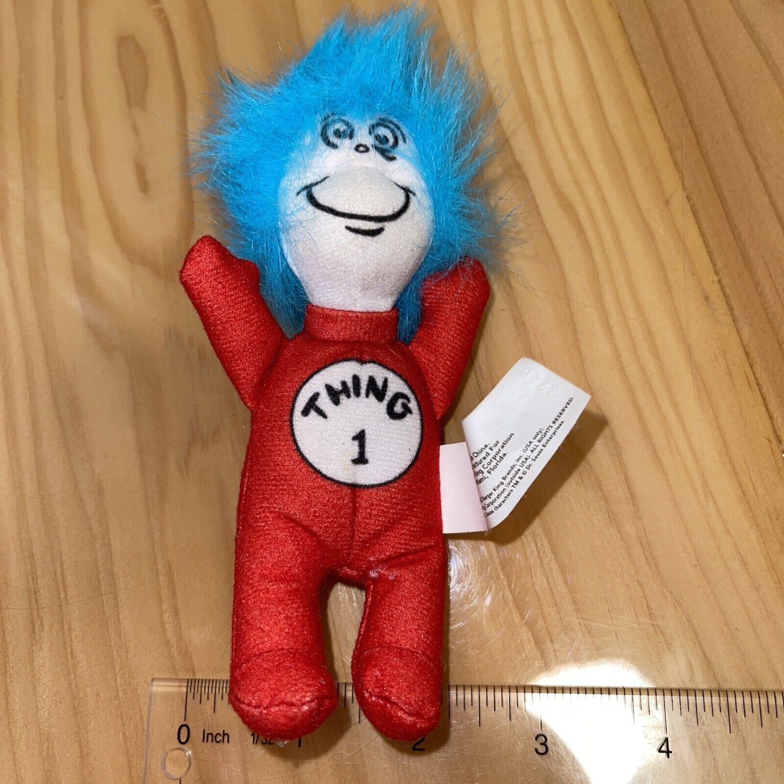 Thing 2 Dr Seuss CAT In The HAT Burger King Kids Meal Toy Plush 2003